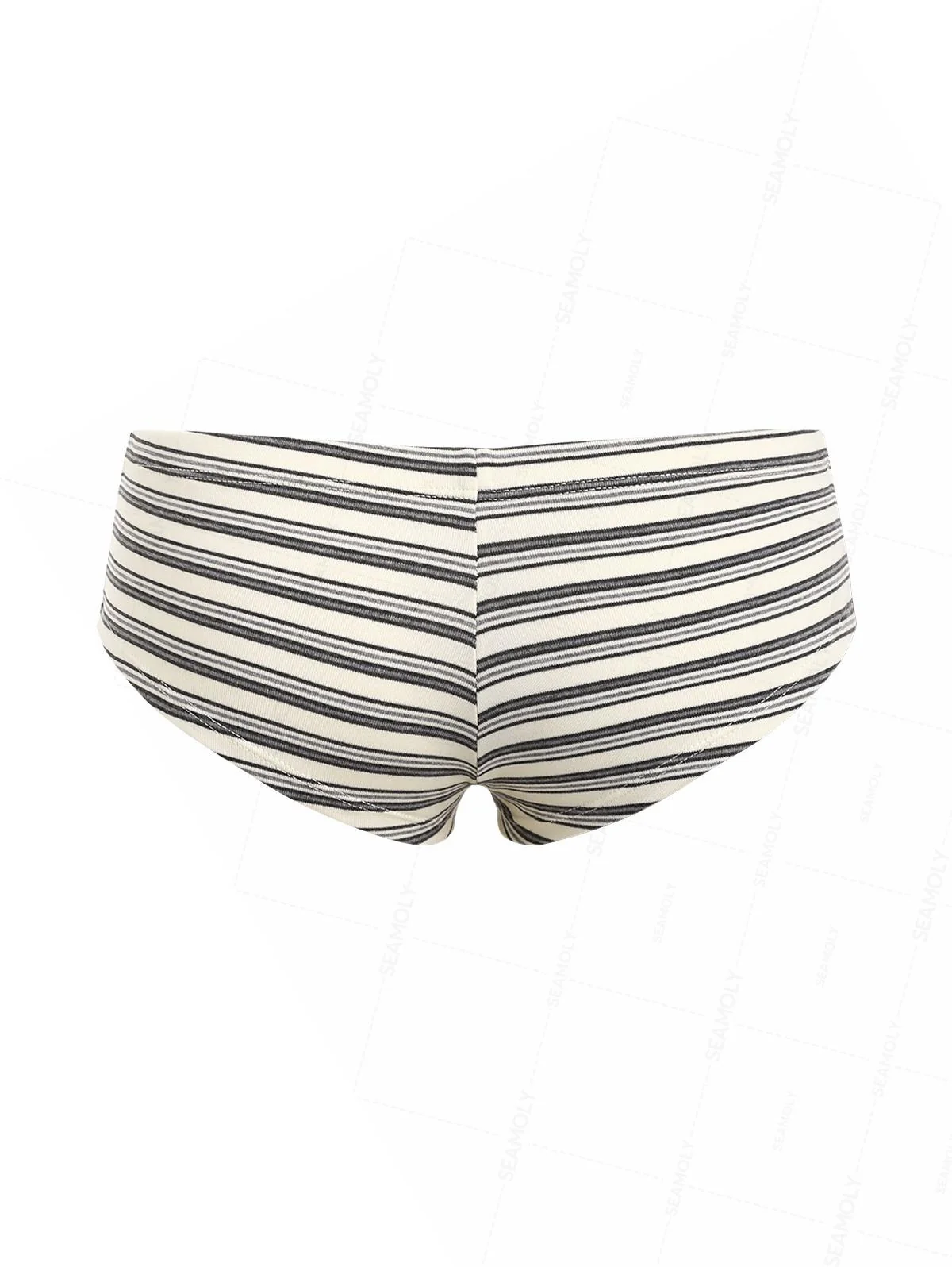Seamolly Bikinihose mit Streifen, Rippen und Schleife, freche Badeshorts - Image 2