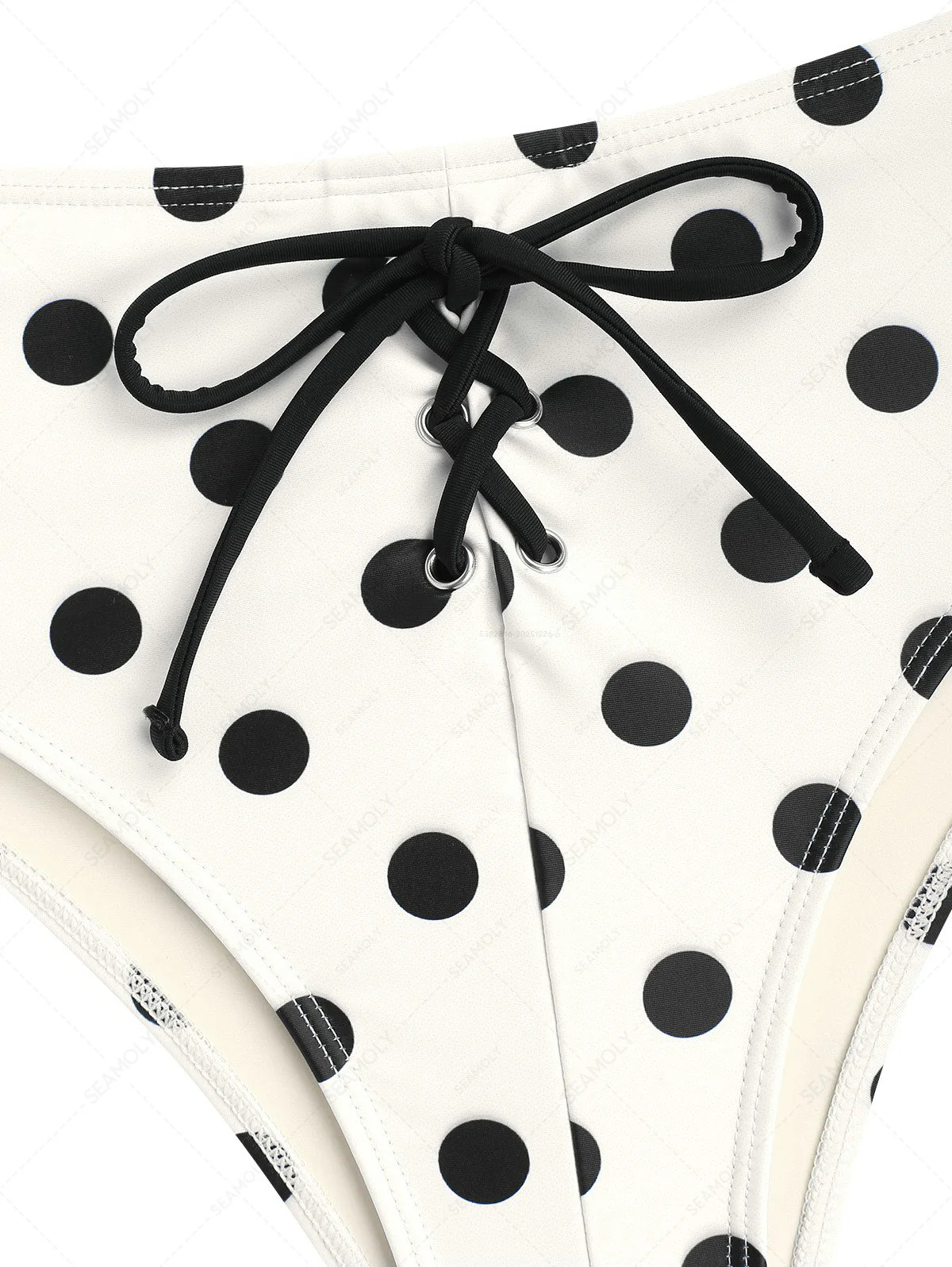 Seamolly Vintage Bikini-Set mit Polka-Dots, Ösen und Schnürung - Image 4