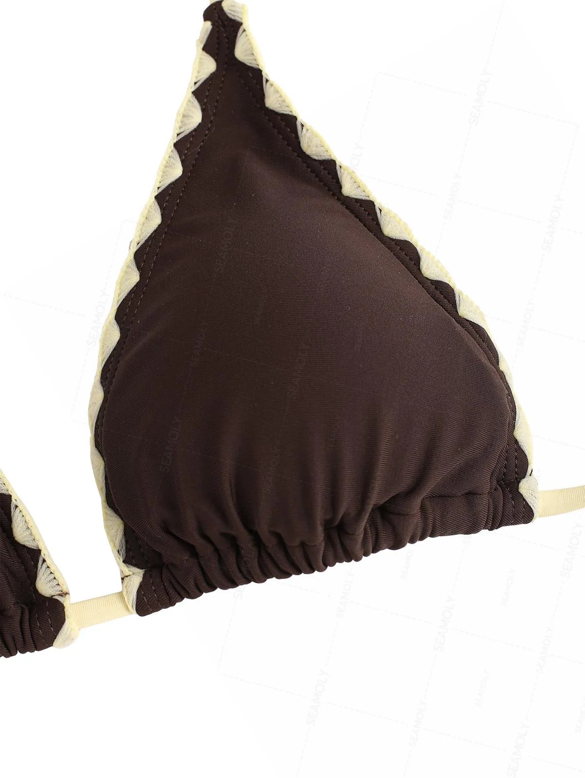 Seamolly Neckholder-Triangel-Bikini-Set mit kontrastfarbenem Zierstichrand - Image 3