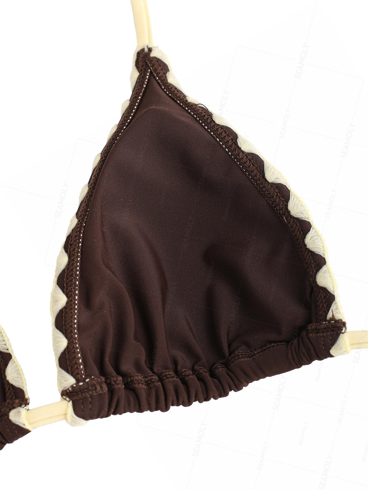 Seamolly Neckholder-Triangel-Bikini-Set mit kontrastfarbenem Zierstichrand - Image 4