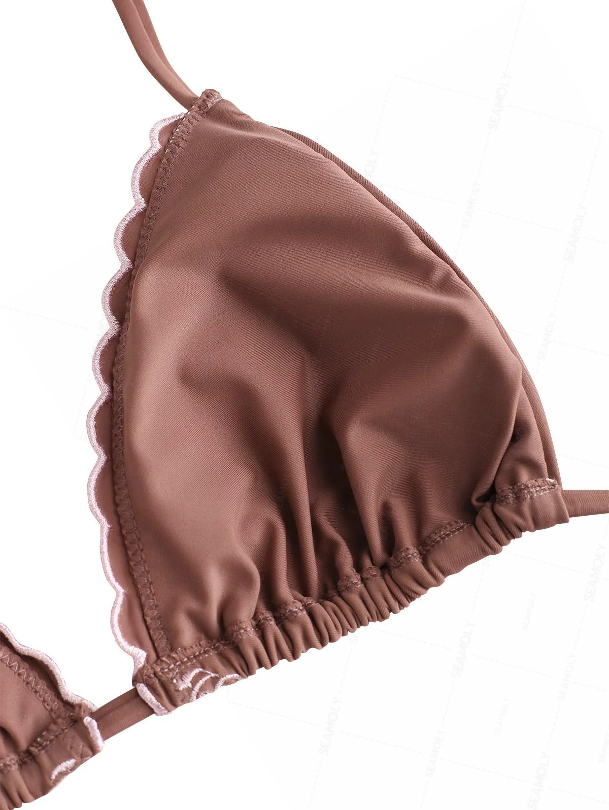 Seamolly besticktes Neckholder-Triangel-Bikini-Set mit Muschelkanten - Image 7