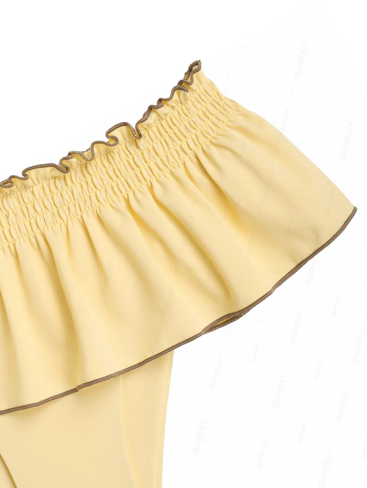 Seamolly Bikini-Set mit kontrastfarbenem Saum, gerafften Rüschen und Neckholder-Triangel-Rock - Image 6