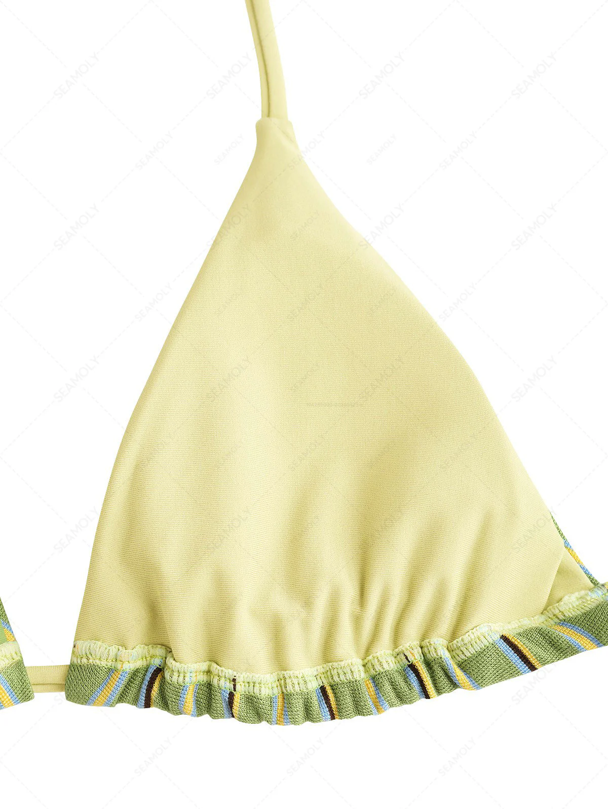 Seamolly gestreiftes Neckholder-Triangel-Bikini-Set mit frechen Boyshorts und Schleife - Image 9