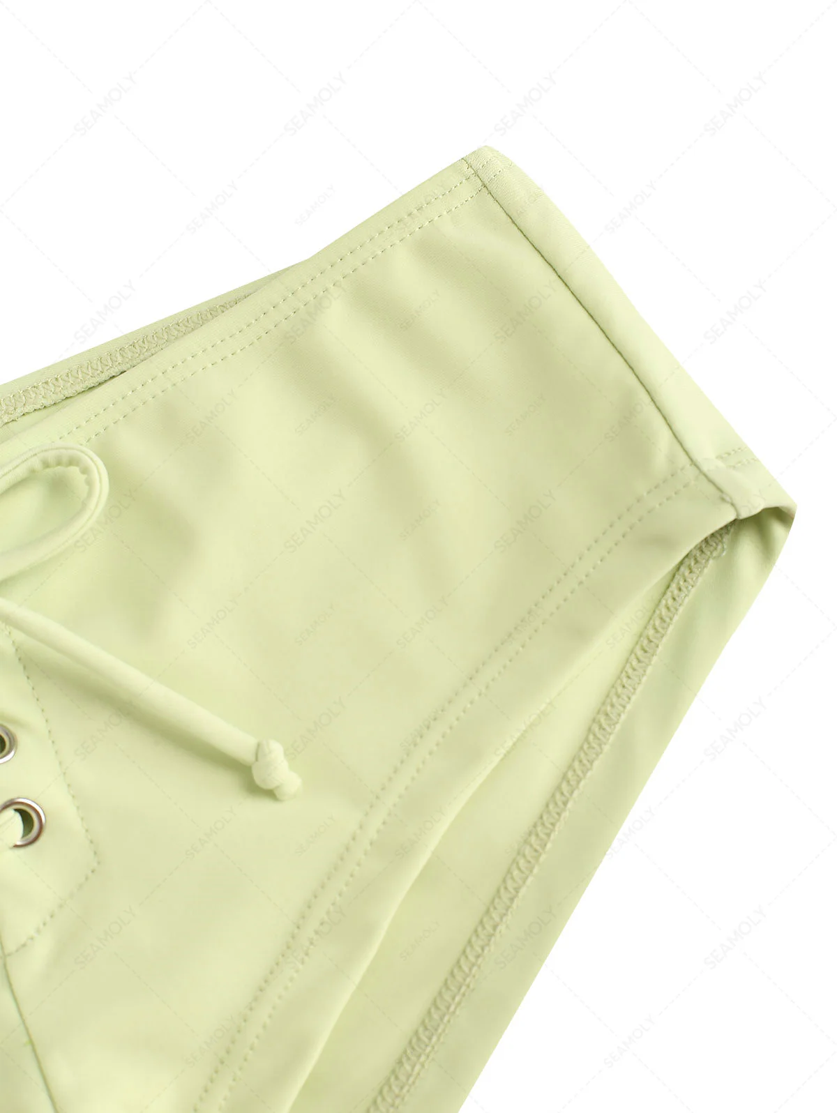 Seamolly Bikinihose mit Ösen und Schnürung in Unifarben, freche Badeshorts - Image 4