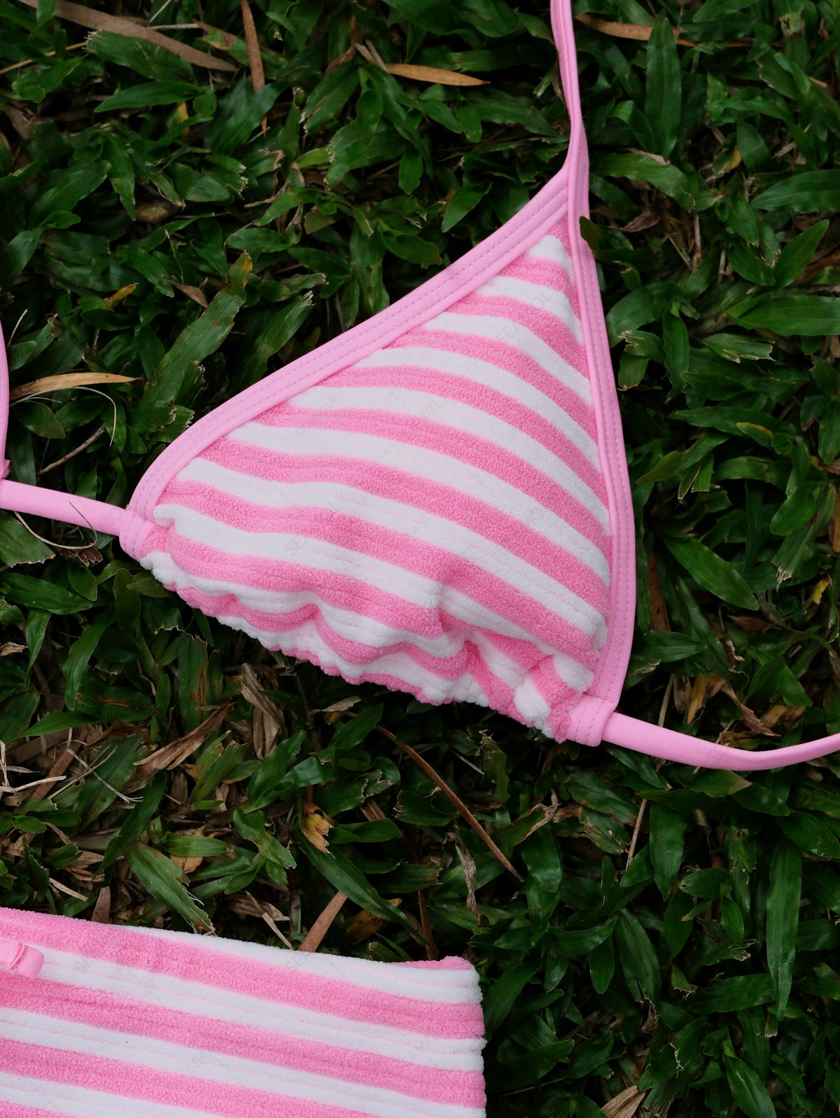 Seamolly Frottee-Bikini-Set mit Streifen und kontrastierender Einfassung, frechen Boyshorts - Image 4