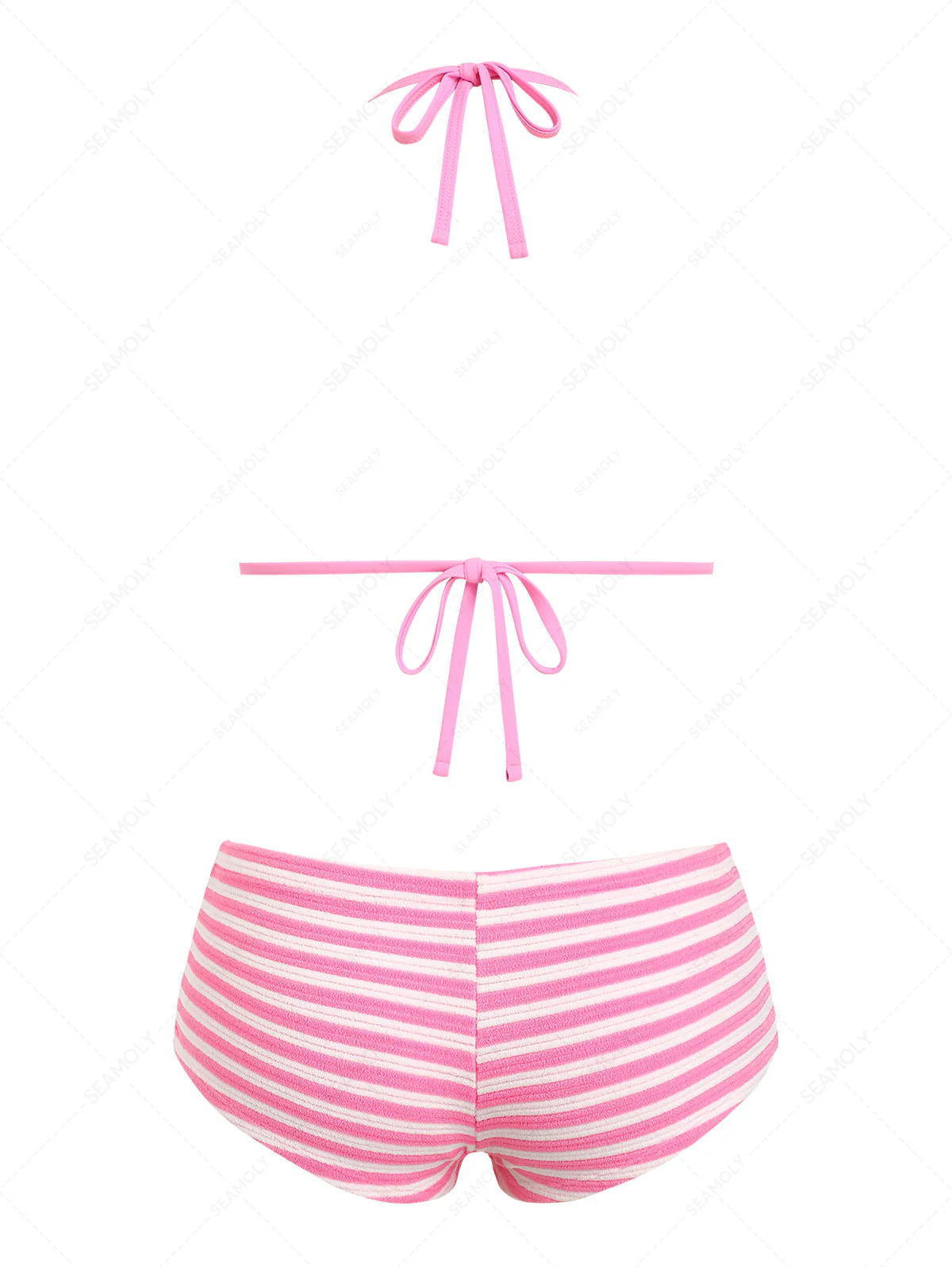 Seamolly Frottee-Bikini-Set mit Streifen und kontrastierender Einfassung, frechen Boyshorts - Image 5