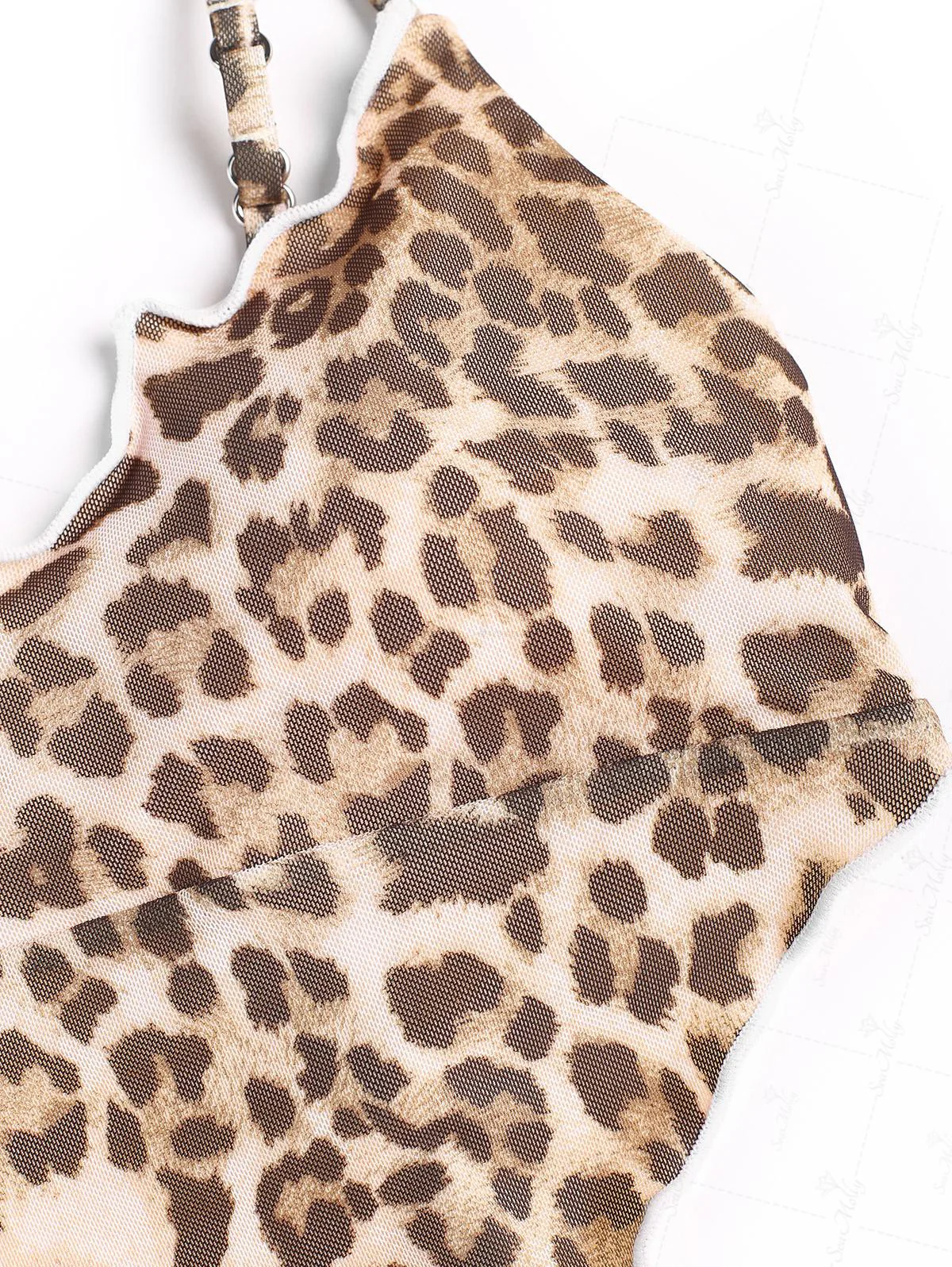 Seamolly Tankini-Set mit Leopardenmuster, gerafftem Saum und seitlicher Schnürung - Image 6