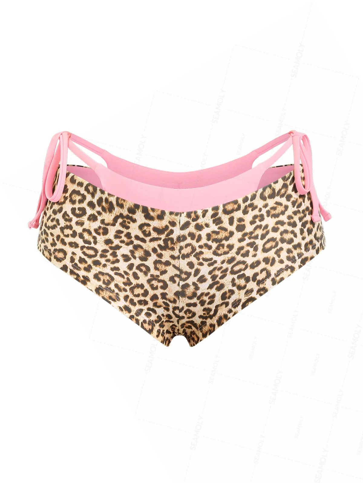 Seamolly Bikinihose mit Leopardenmuster, doppellagig, freche Badeshorts