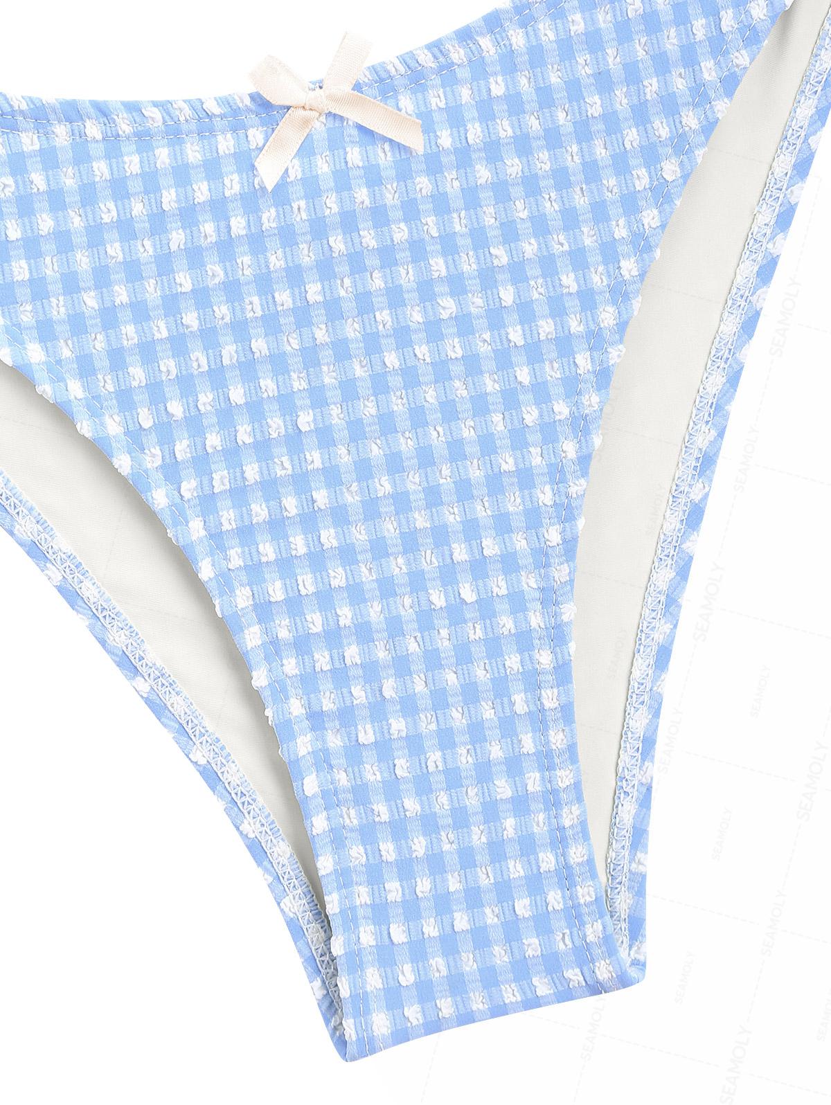 Seamolly Gingham-strukturiertes Bikini-Set mit Schleife - Image 5