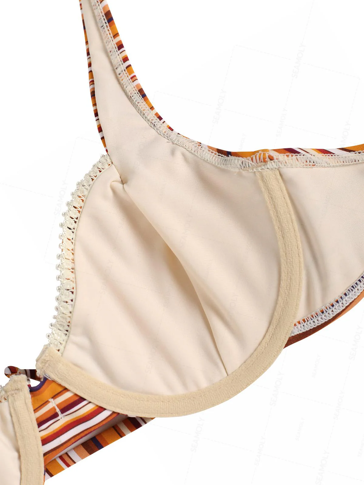 Seamolly Bikini-Set mit Streifen, Spitze, Schleife, Bügeln und hohem Beinausschnitt - Image 12