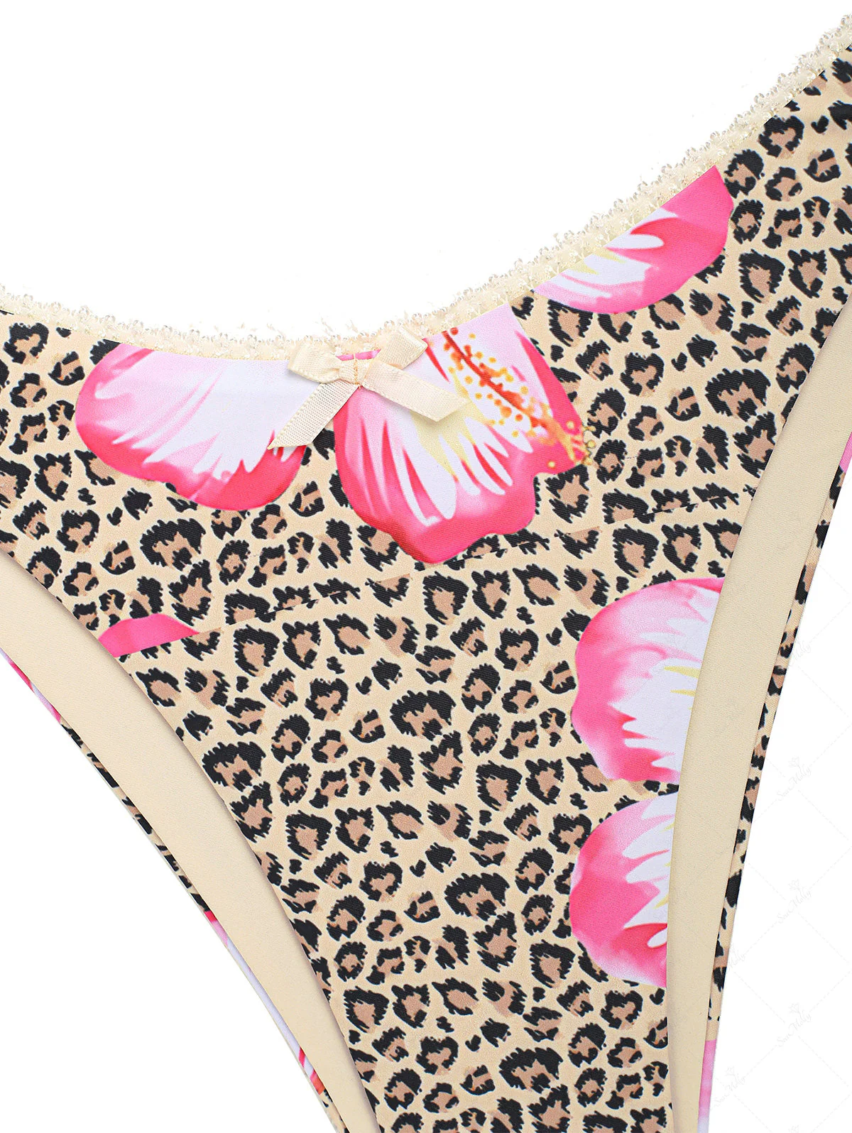Seamolly Vintage Leoparden-Bikini-Set mit floralem Spitzenbesatz und Neckholder-Triangel-Schnitt – Hawaii-Stil - Image 21