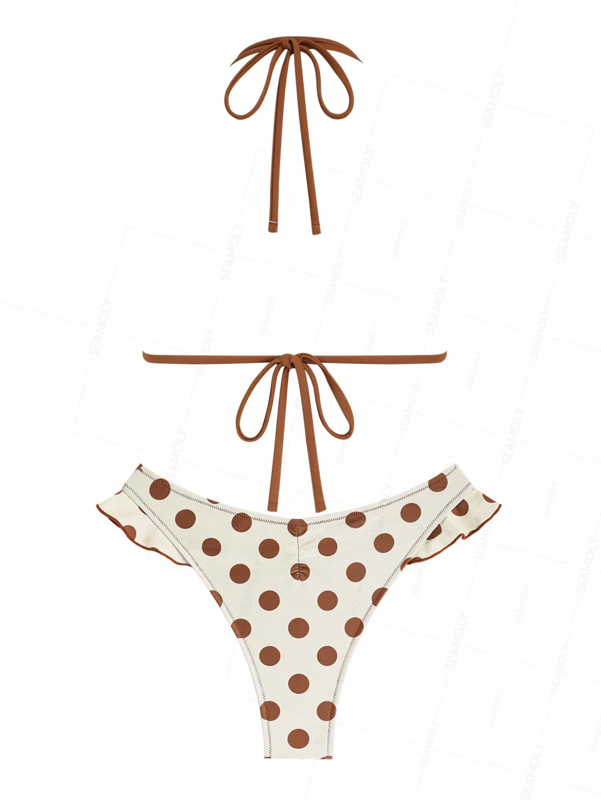 Seamolly Polka Dot Ruffles Scrunch Bum Cheeky Bikini-Set - Image 2