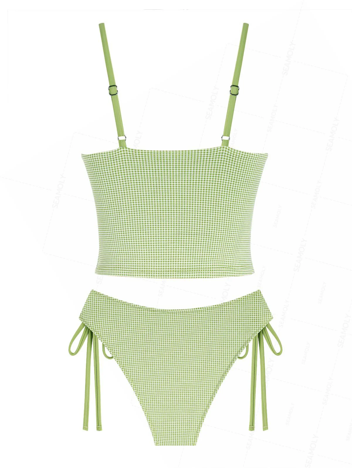 Seamolly Tankini-Set mit Vichy-Karo, Schleife und seitlicher Bindetechnik - Image 4