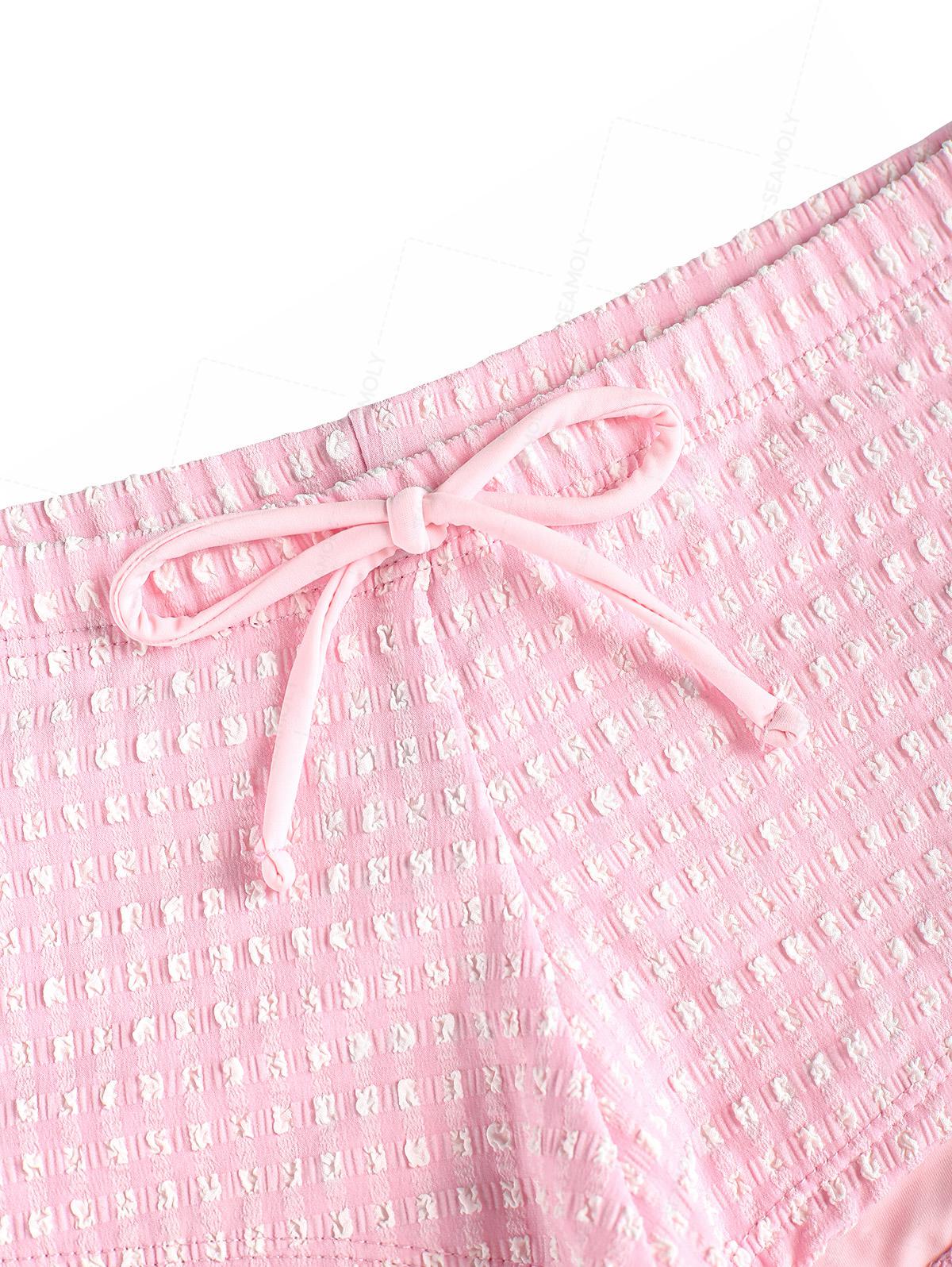Seamolly Bubble Grid Halter Triangle Boyshorts Bikini-Set - Image 6