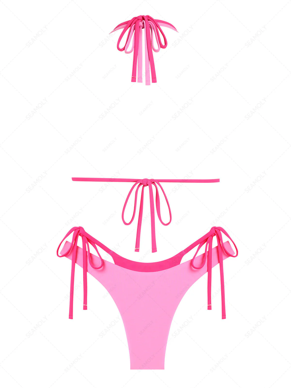 Seamolly Colorblock Zweifarbiger O-Ring Doppellagiger Bikini-Satz - Image 2