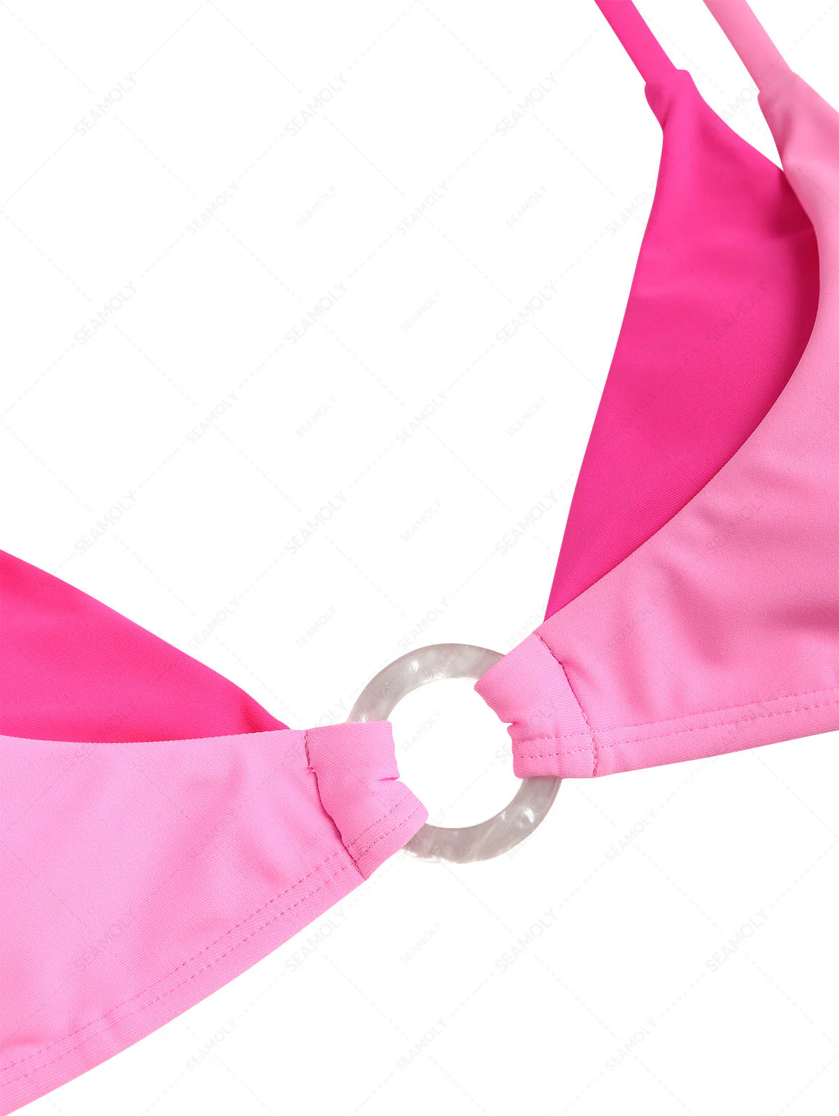 Seamolly Colorblock Zweifarbiger O-Ring Doppellagiger Bikini-Satz - Image 3