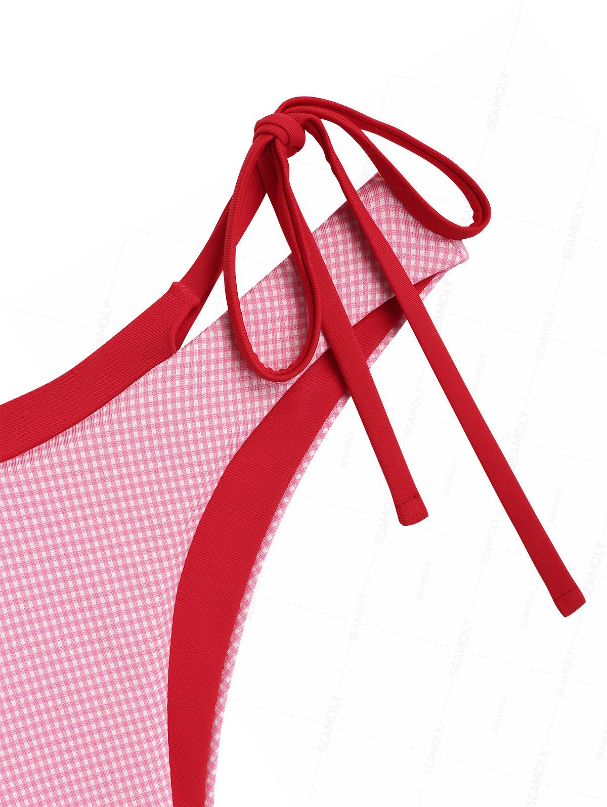 Seamolly Bikini-Set mit Gingham-Karo und kontrastierenden O-Ringen, doppellagig - Image 5