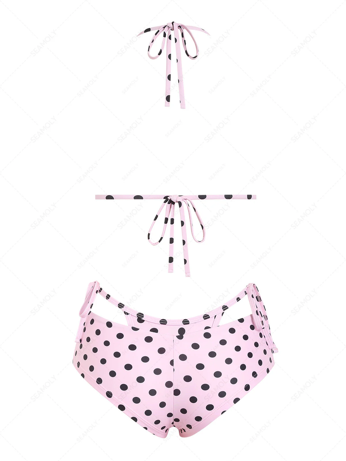 Seamolly Triangel-Bikini-Set mit Polka-Dot-Oberteil und doppellagigen, frechen Boyshorts - Image 2