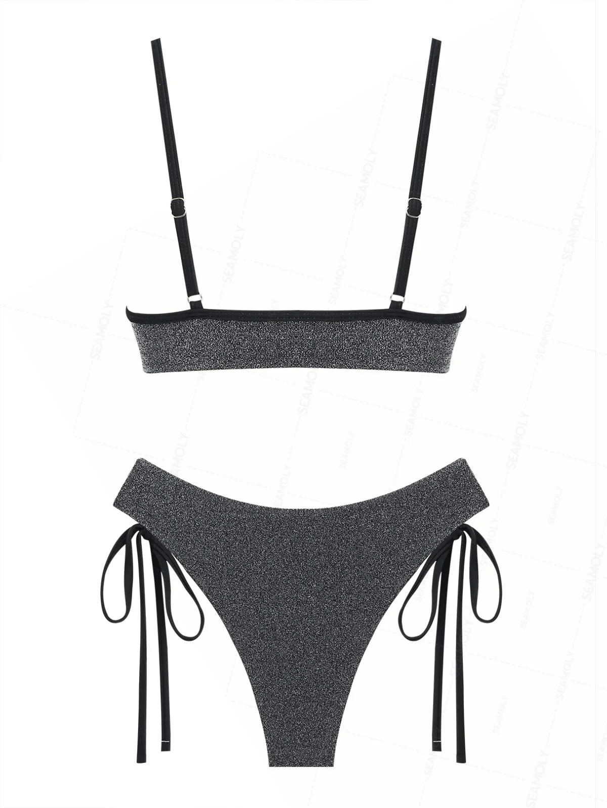 Seamolly – Bikini-Set aus Lurex mit glitzerndem O-Ring und seitlicher Schnürung - Image 6