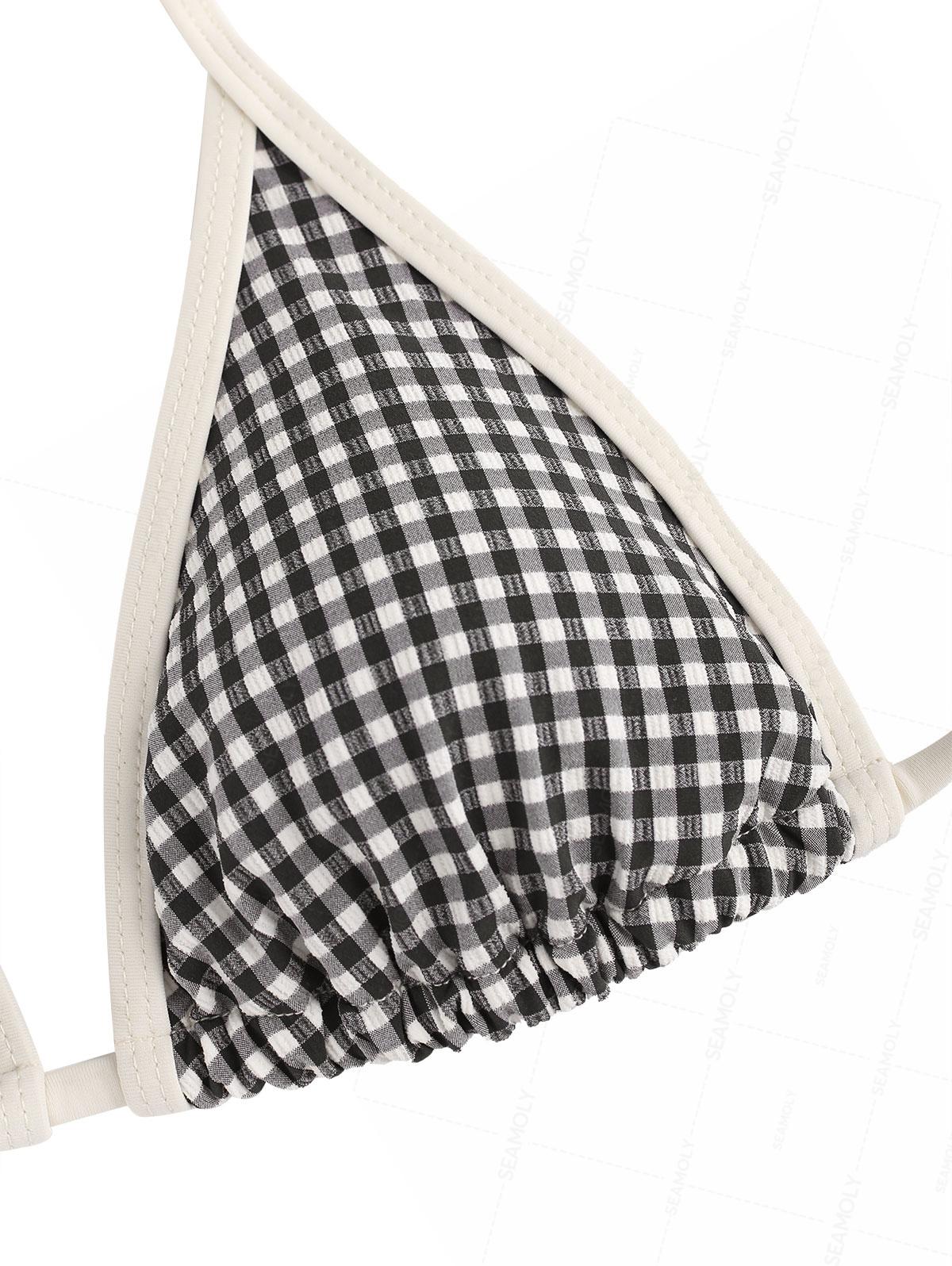 Seamolly Gingham Layered Peplum Neckholder Triangel-Rockini-Bikini-Set - Image 7