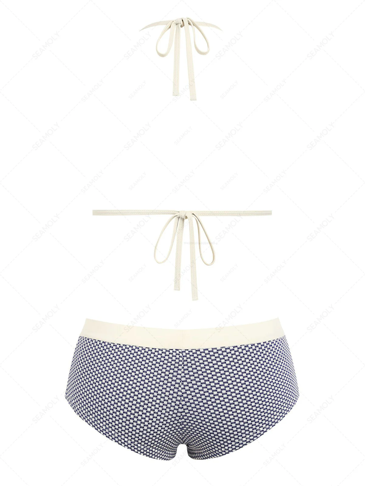 Seamolly Contrast Color Dots Contrast Binding Cheeky Boyshorts Bikini Set - Image 2