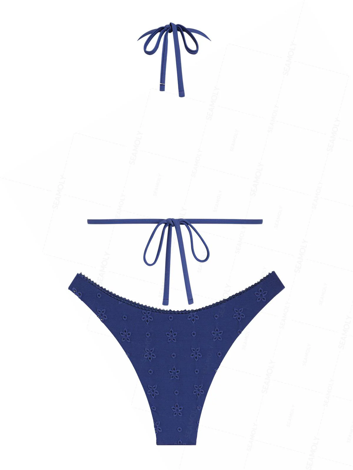 Seamolly Bikini-Set aus recyceltem Jacquard-Spitzenstoff mit Schleife und frechem Schnitt - Image 3