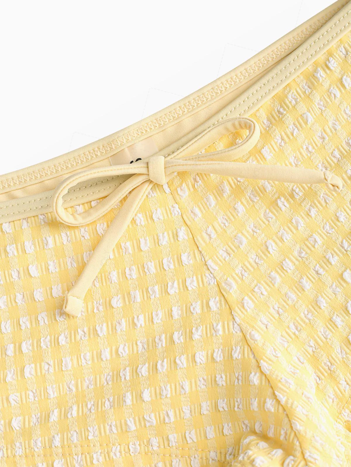 Seamolly Gingham Strukturierter Schleifen-Bralette-Boyshorts-Bikini-Set - Image 11