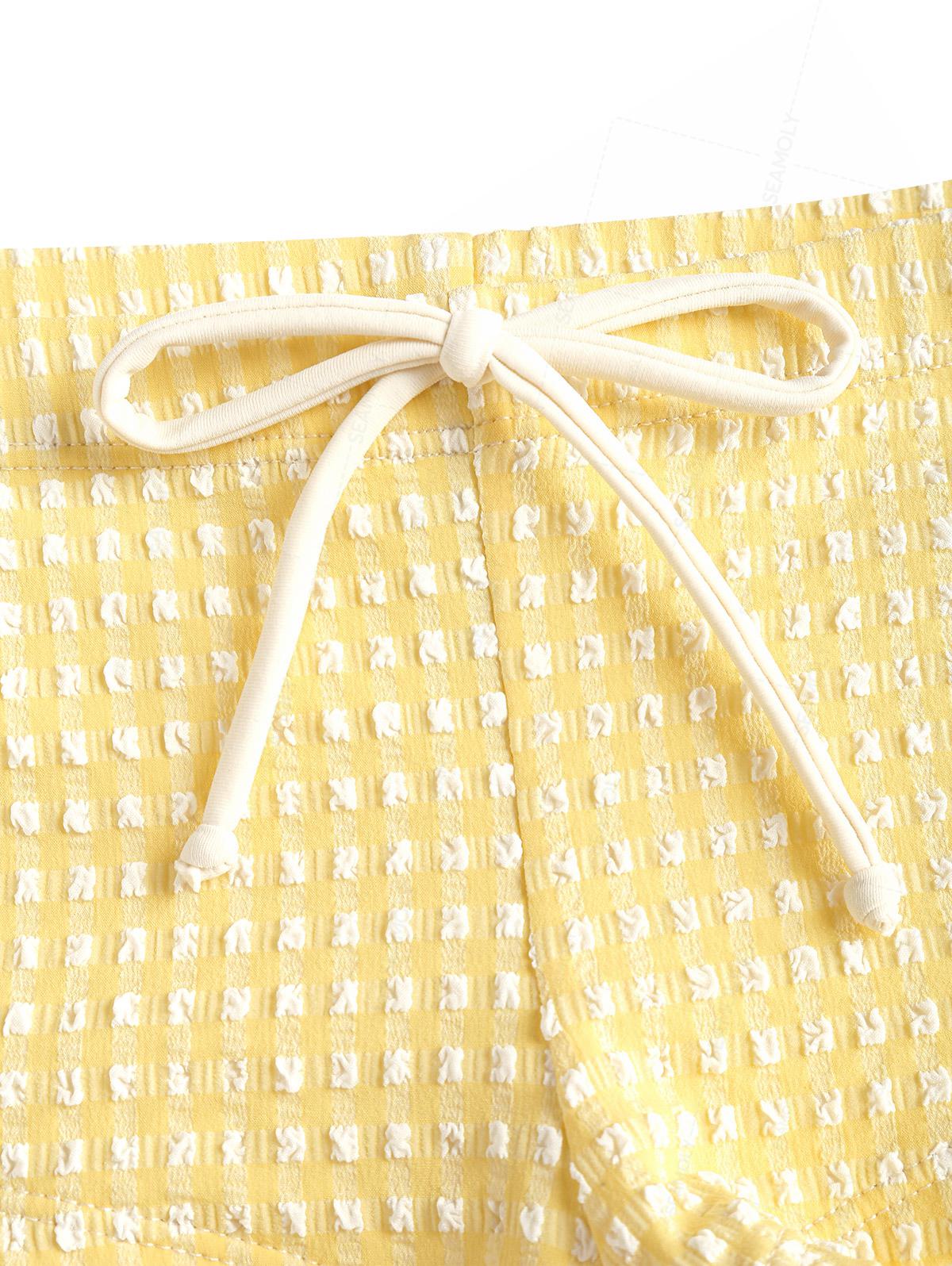 Seamolly Gingham Strukturiertes Triangel-Bikini-Set mit frechen Boyshorts - Image 5