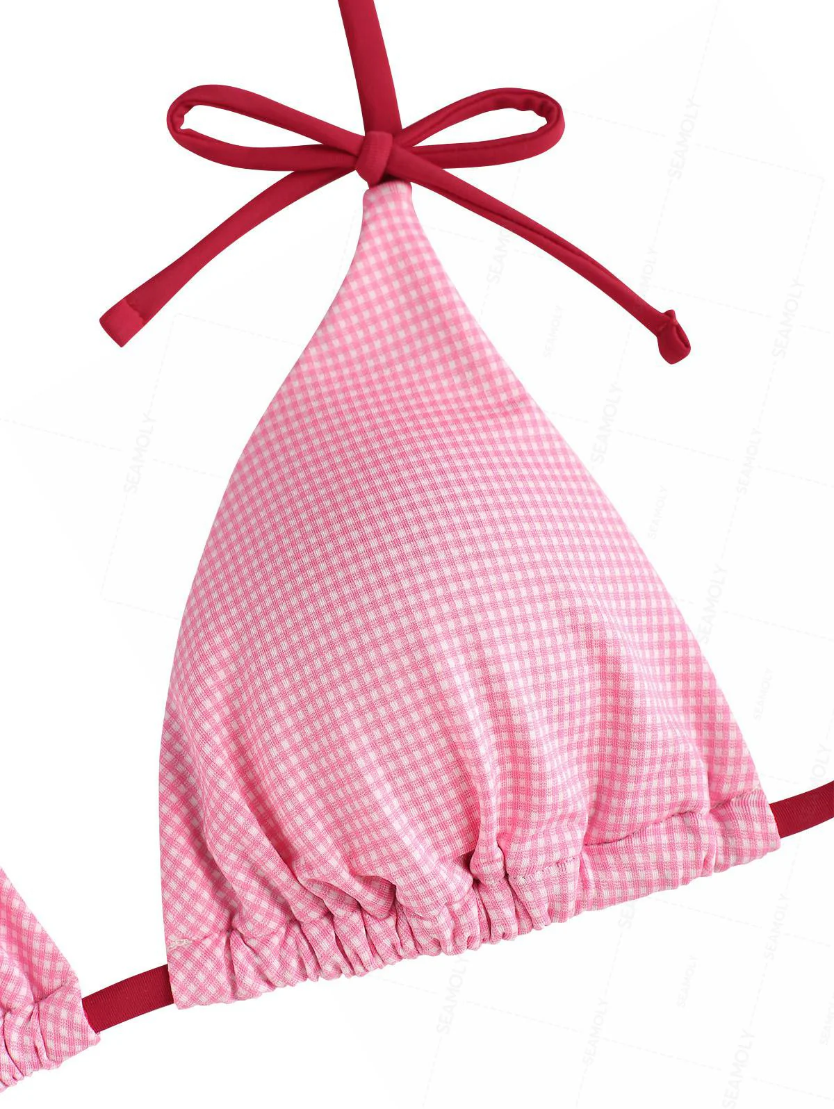 Seamolly Bikini-Set mit Vichy-Karo, kontrastfarbenem Neckholder und Dreiecksbindetechnik - Image 3