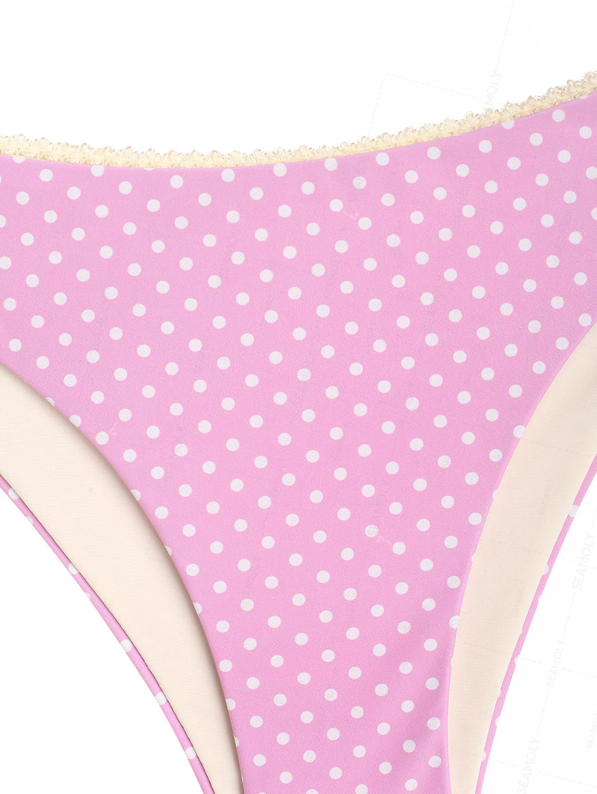 Seamolly 3 Piece Retro Pin-Up Vintage Polka Dot Lace Bowknot Skirtini Tankini Set - Image 16