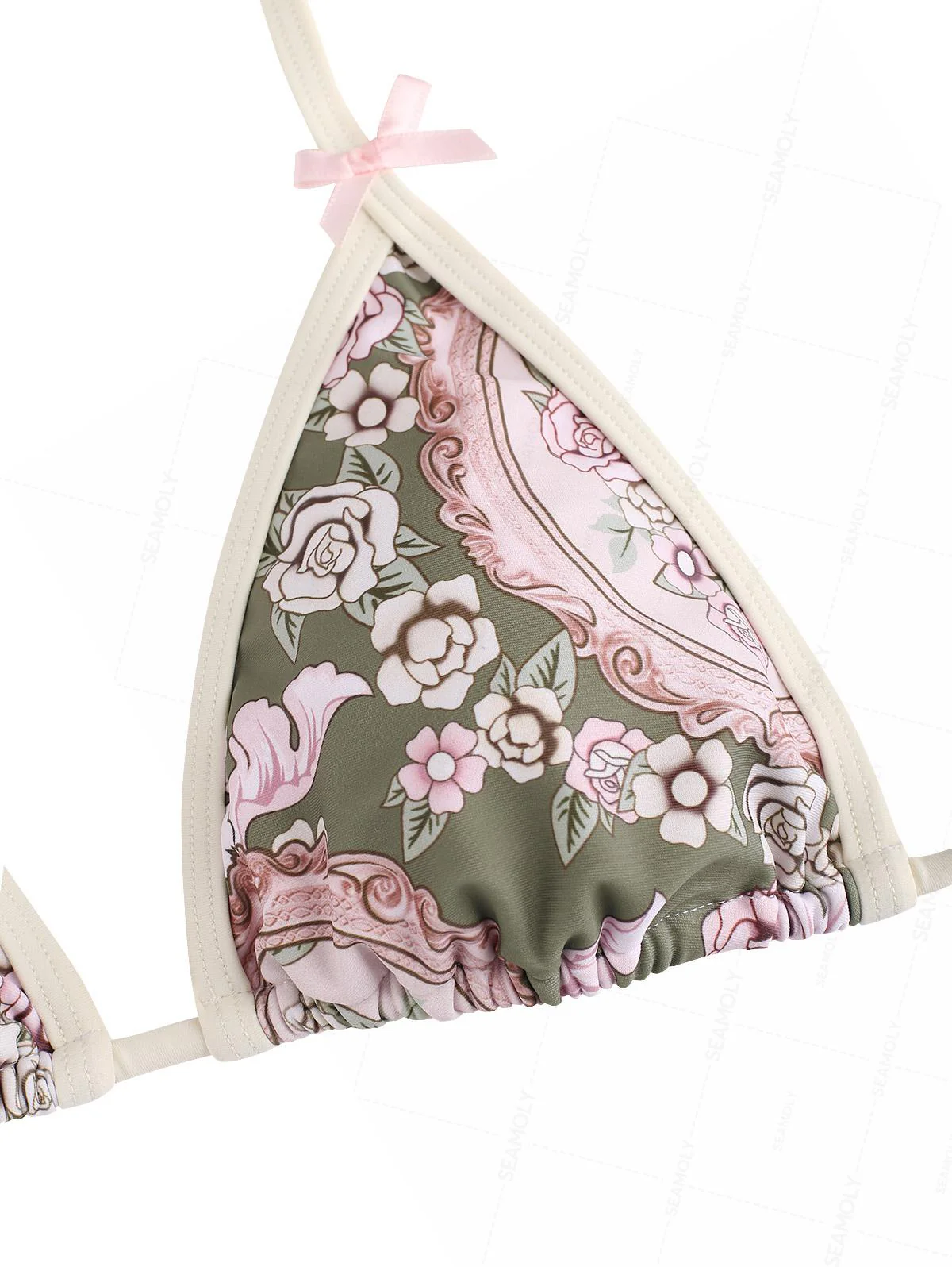 Seamolly Retro Bikini-Set mit floralem Triangel-Top und frechem Brazilian-Höschen - Image 3