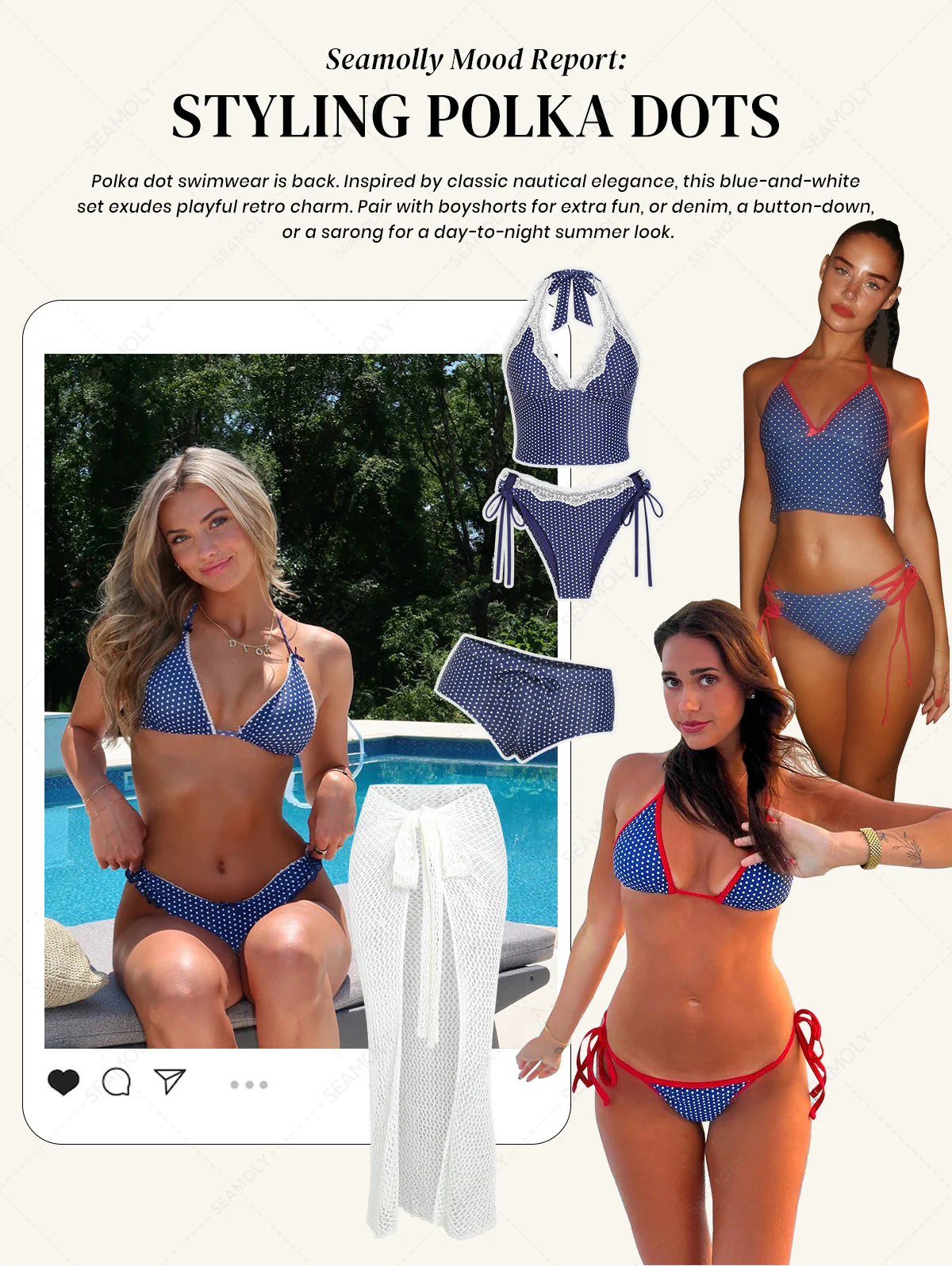 Seamolly Bikinihose mit Polka-Dots-Print und Schleife, freche Badeshorts - Image 3