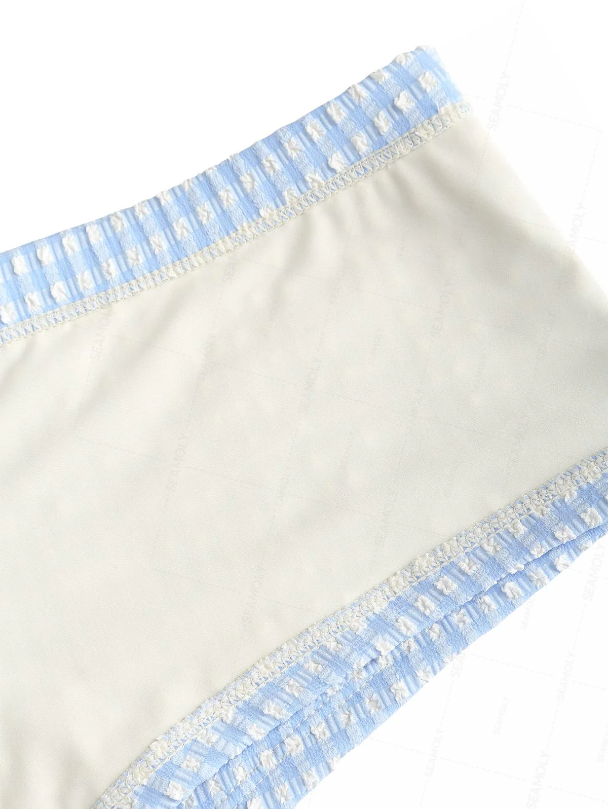 Seamolly Gingham Strukturiertes Triangel-Bikini-Set mit frechen Boyshorts - Image 6