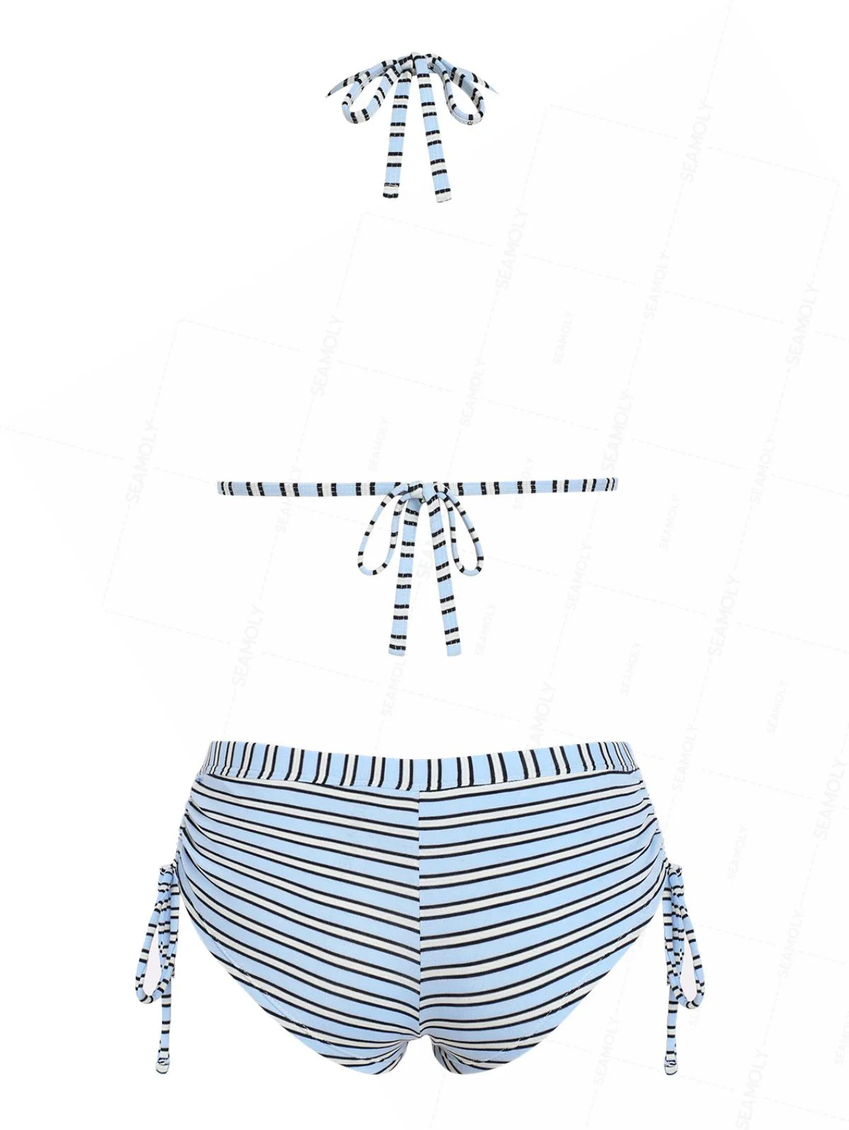 Seamolly Y2K Bikini-Set mit Streifen, Rippstrick, Push-up-Oberteil und frechem, eng anliegendem Boyshorts - Image 12