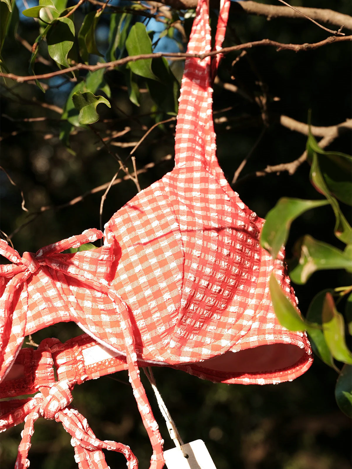 Seamolly Bikini-Set mit Vichy-Karo, strukturierter Oberfläche, Schleife und Bügeln - Image 8