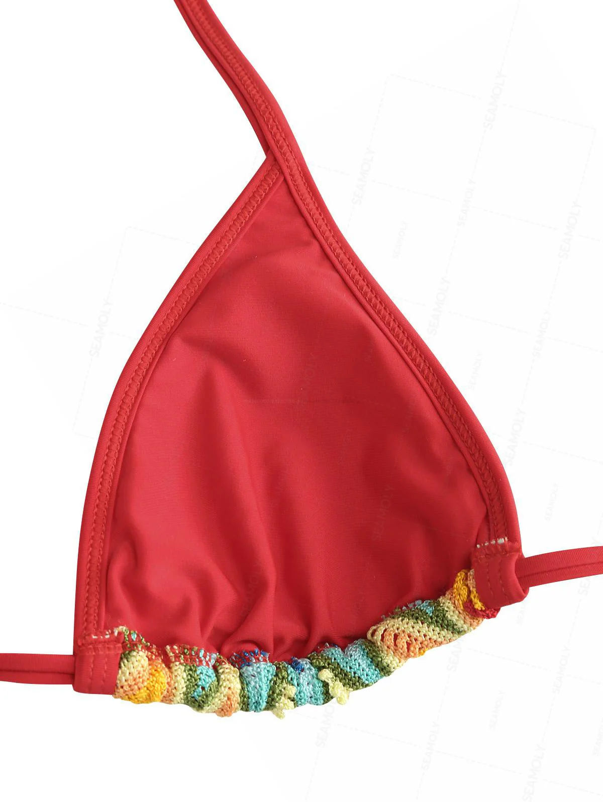 Seamolly Häkel-Chevron-Kontrast-Einfassung Cheeky Boyshorts Bikini-Set - Image 4
