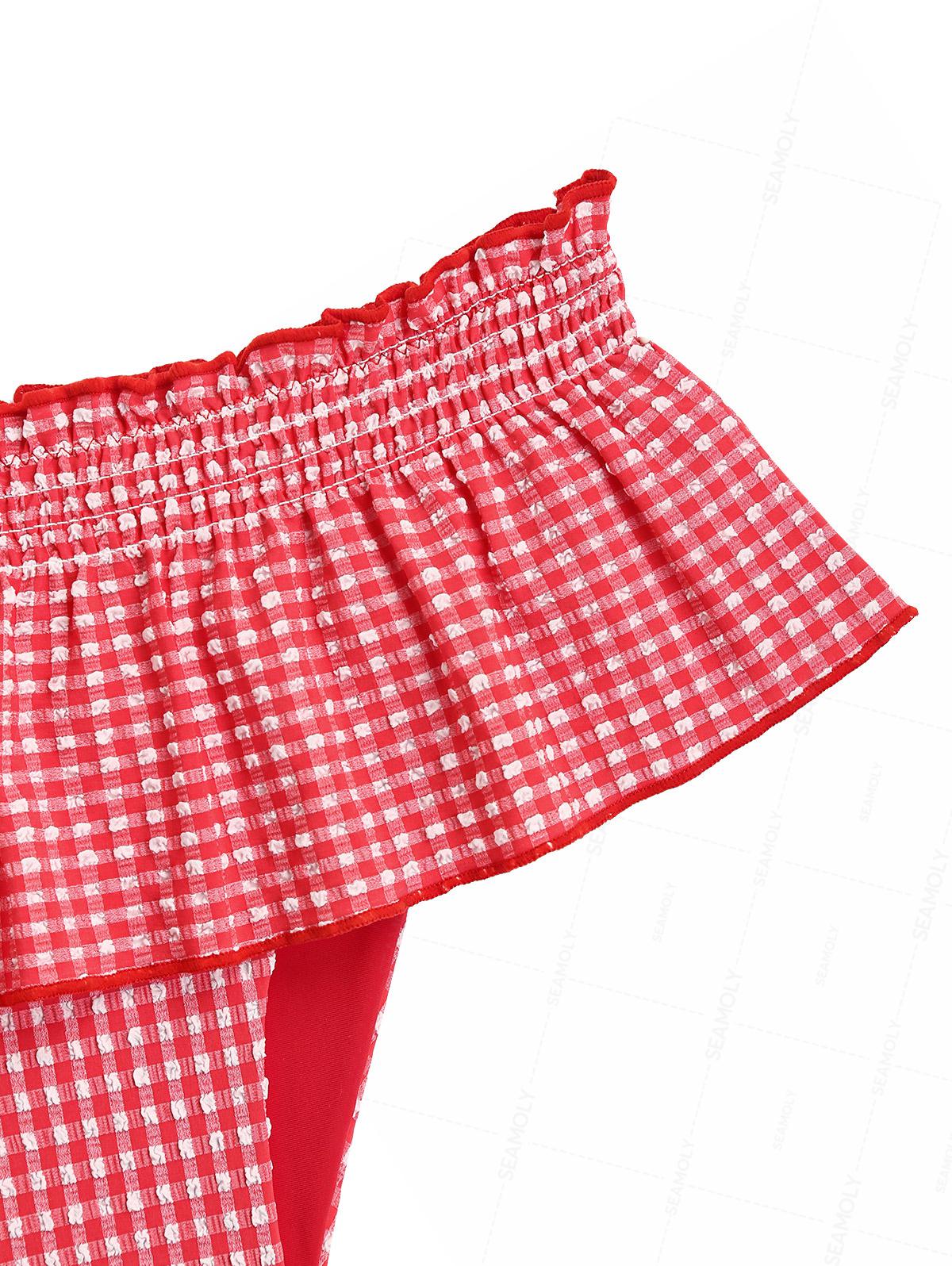Seamolly Bikini-Set mit Vichy-Karo, kontrastfarbenen Borten und Rüschen - Image 5