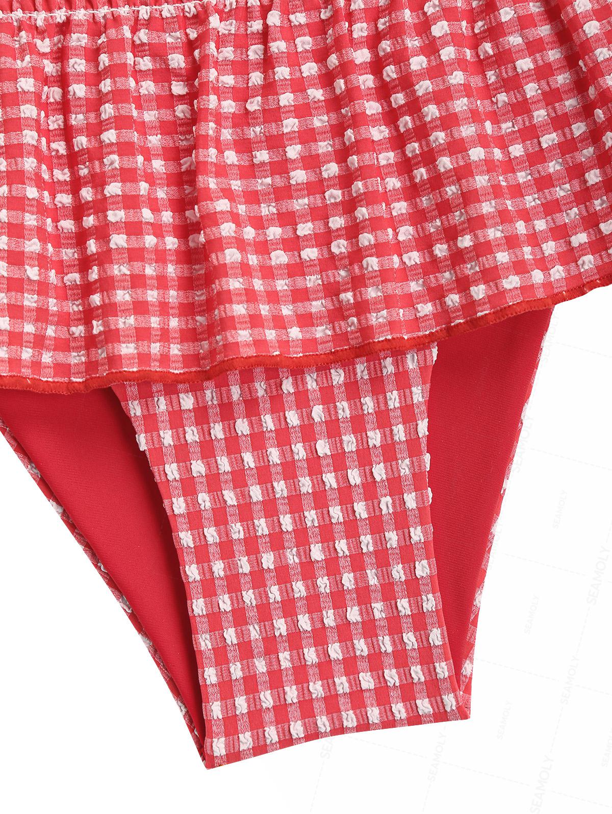 Seamolly Bikini-Set mit Vichy-Karo, kontrastfarbenen Borten und Rüschen - Image 6