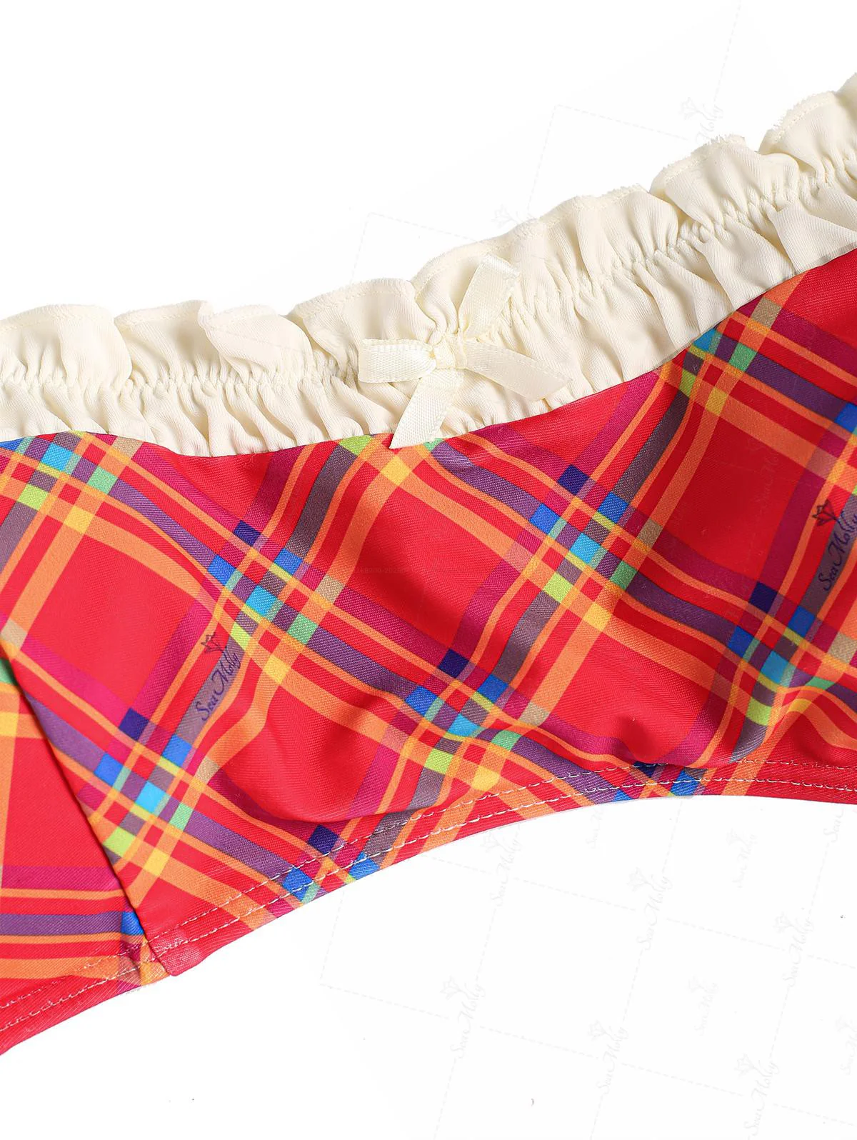 Seamolly Bikini-Set im Vintage-Stil mit Gingham-Muster, Rüschenbesatz, Schleifendekor und seitlicher Schnürung - Image 14