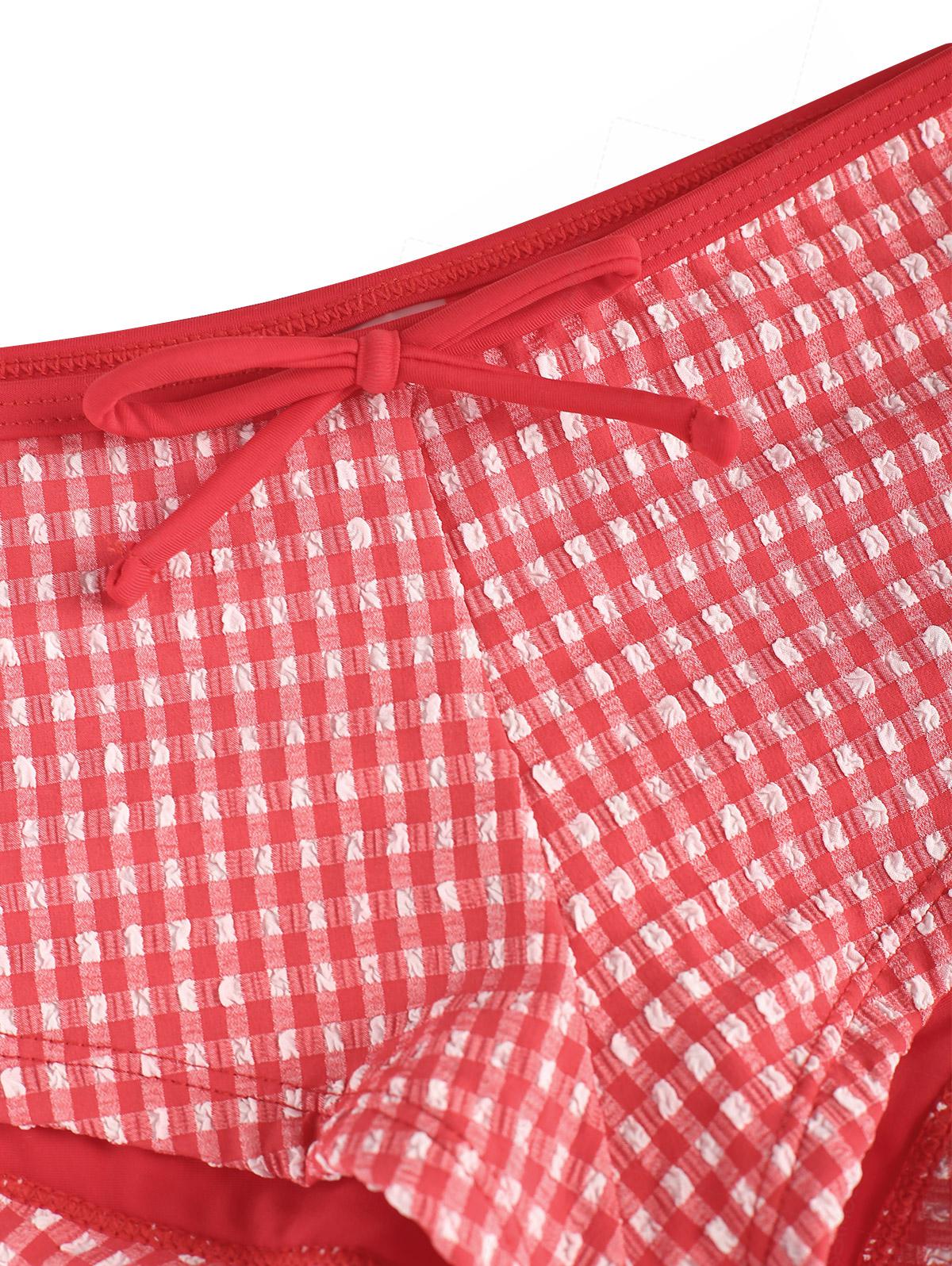 Seamolly Bikini-Set im Retro-Vintage-Stil der 1950er Jahre mit kariertem Muster, Schleife und Bralette-Shorts - Image 15