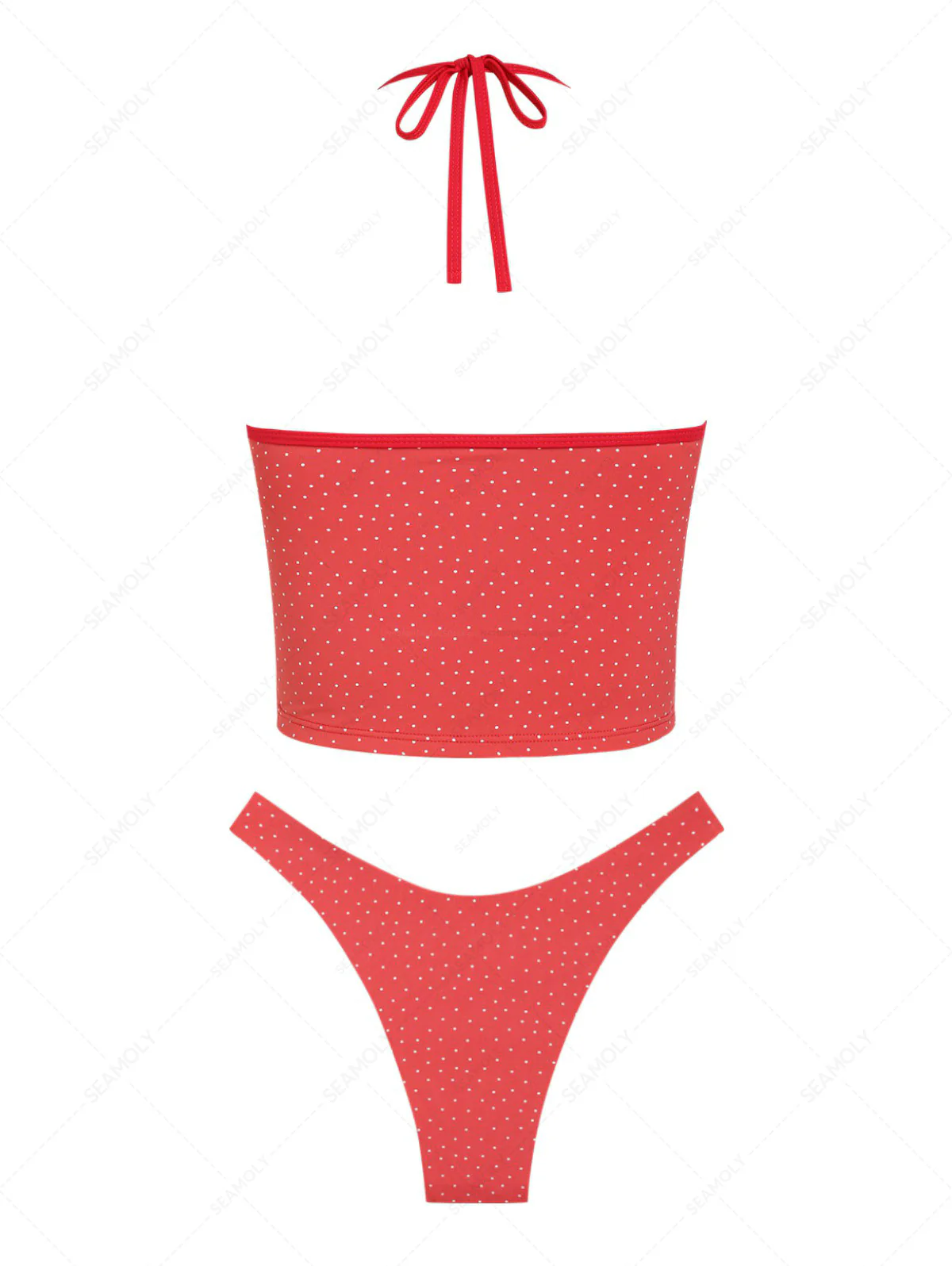 Seamolly Polka Dot Print Neckholder-Tankini-Set mit Schleife und Dekor - Image 5