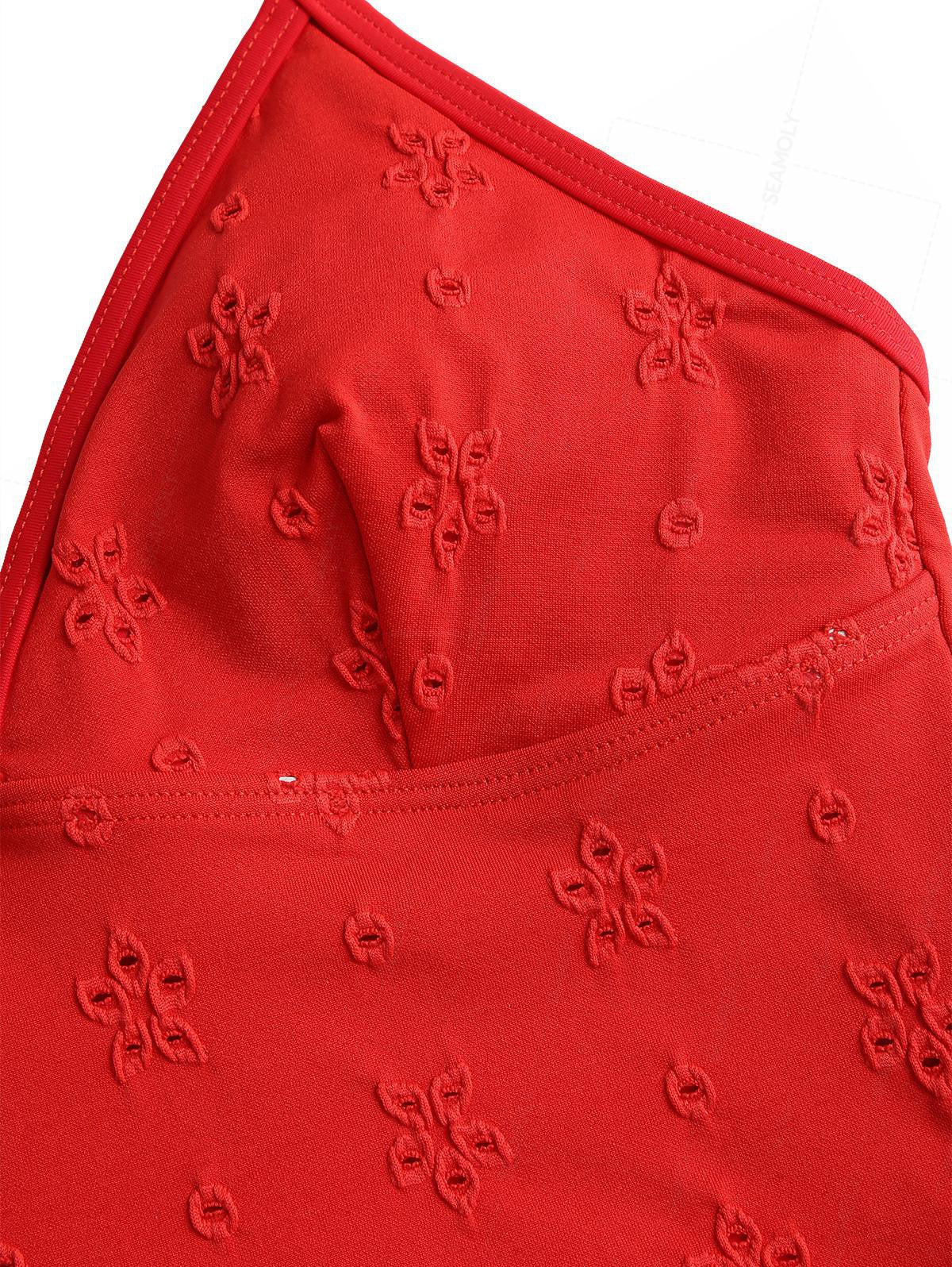 Seamolly – Tankini-Set aus recyceltem Stoff mit floralem Jacquard-Neckholder und seitlicher Schnürung - Image 8
