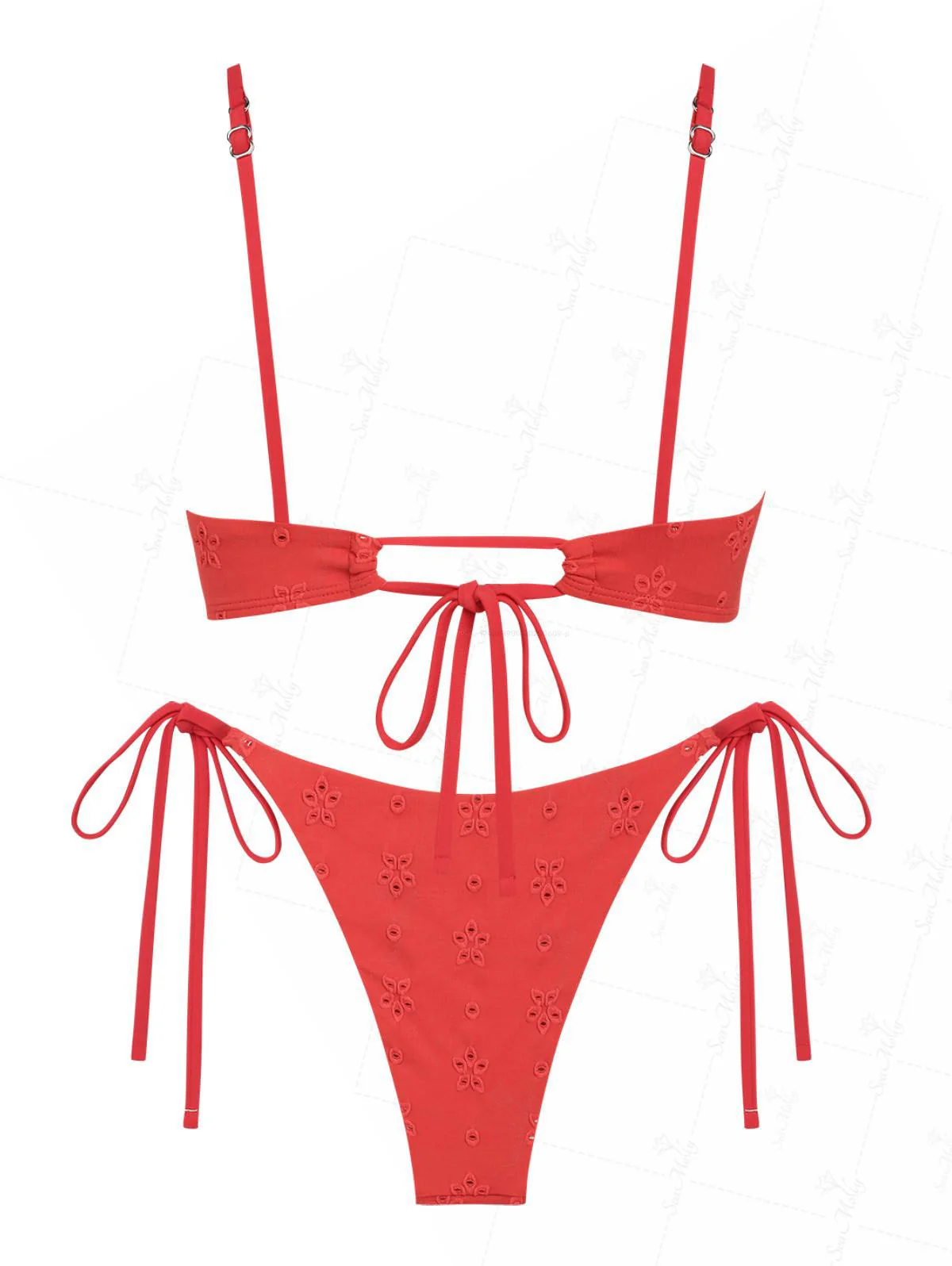 Seamolly – Tankini-Set aus recyceltem Stoff mit floralem Jacquardmuster, gerafftem Saum und Taschentuchsaum - Image 7