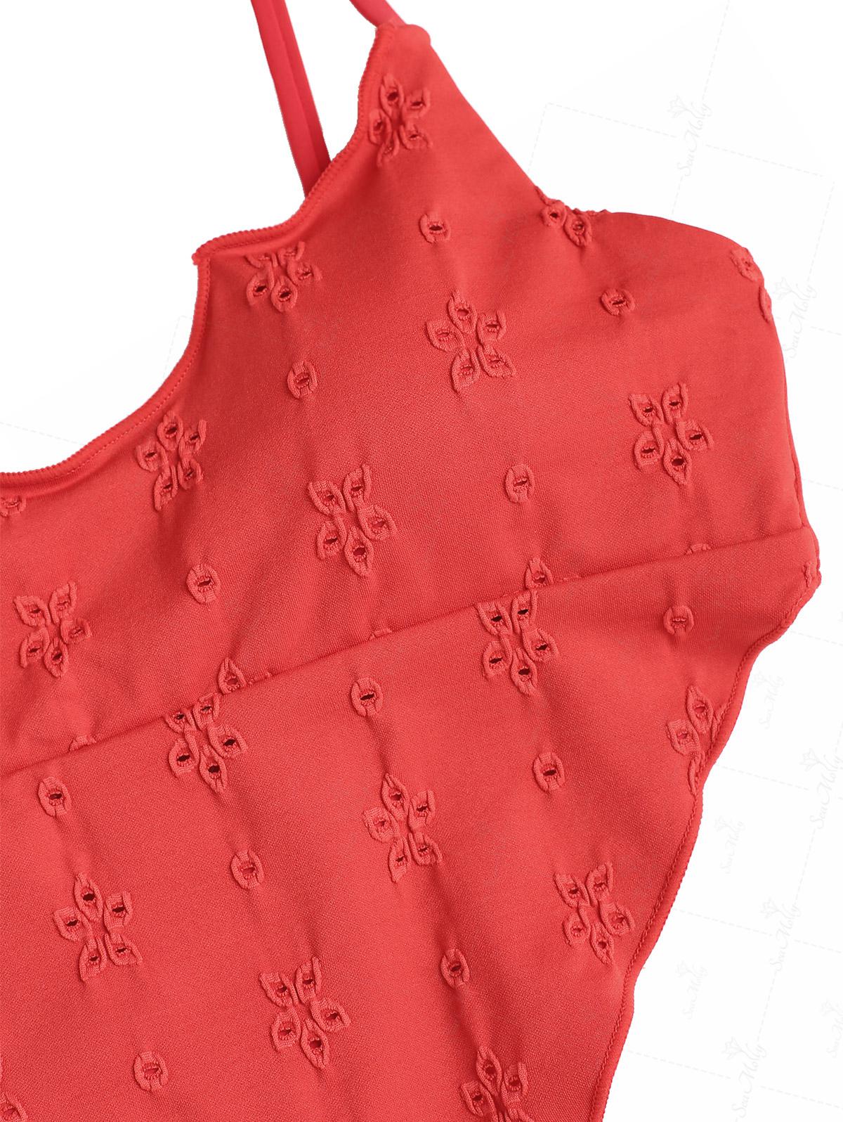 Seamolly – Tankini-Set aus recyceltem Stoff mit floralem Jacquardmuster, gerafftem Saum und Taschentuchsaum - Image 8