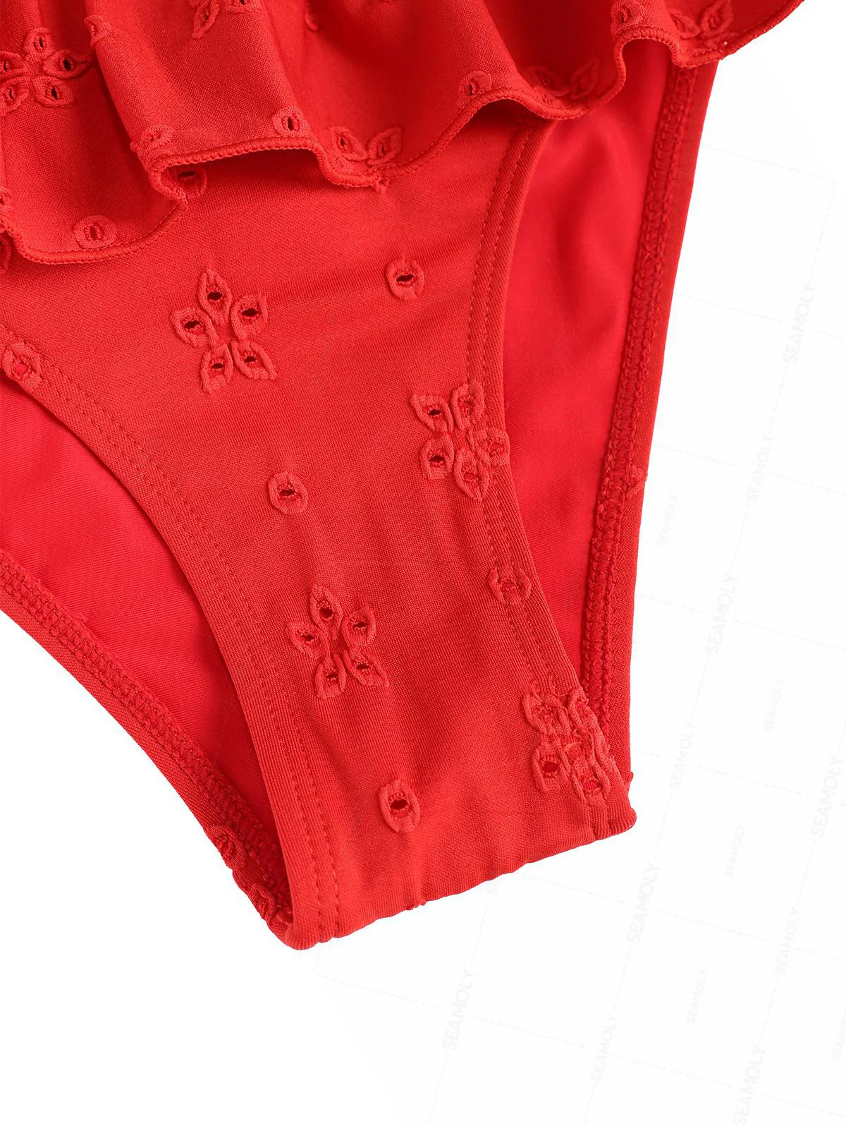 Seamolly – Tief sitzende Bikinihose aus recyceltem Stoff mit Blumenmuster und Jacquard-Schößchen - Image 8