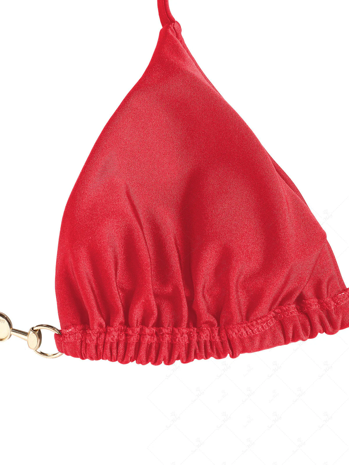 Seamolly – Einfarbiges Neckholder-Bikini-Set mit Dreiecksdesign und seitlicher Schnürung - Image 4