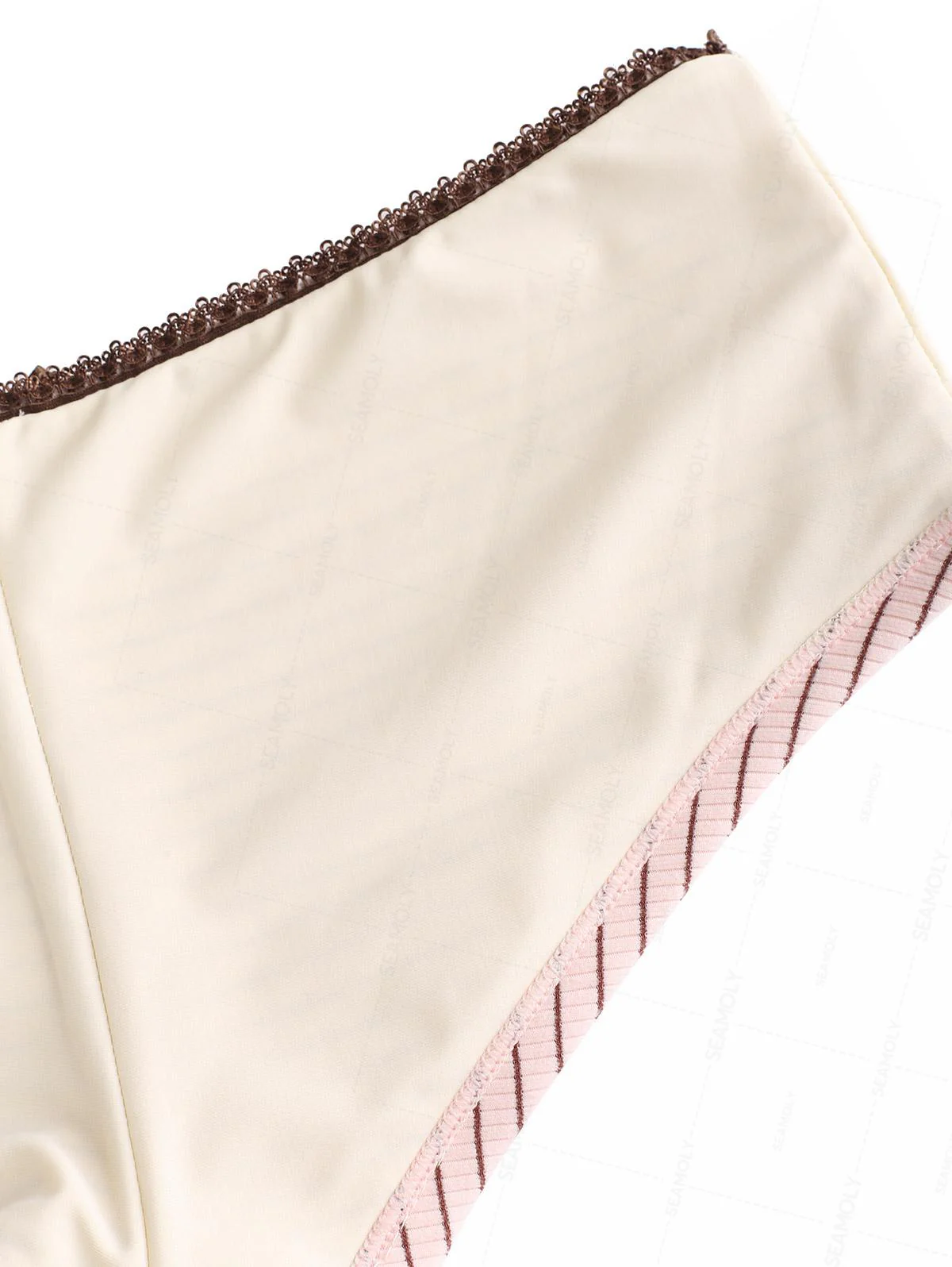 Seamolly Bikinihose mit Streifen und Schleife aus Spitze, freche Badeshorts - Image 5