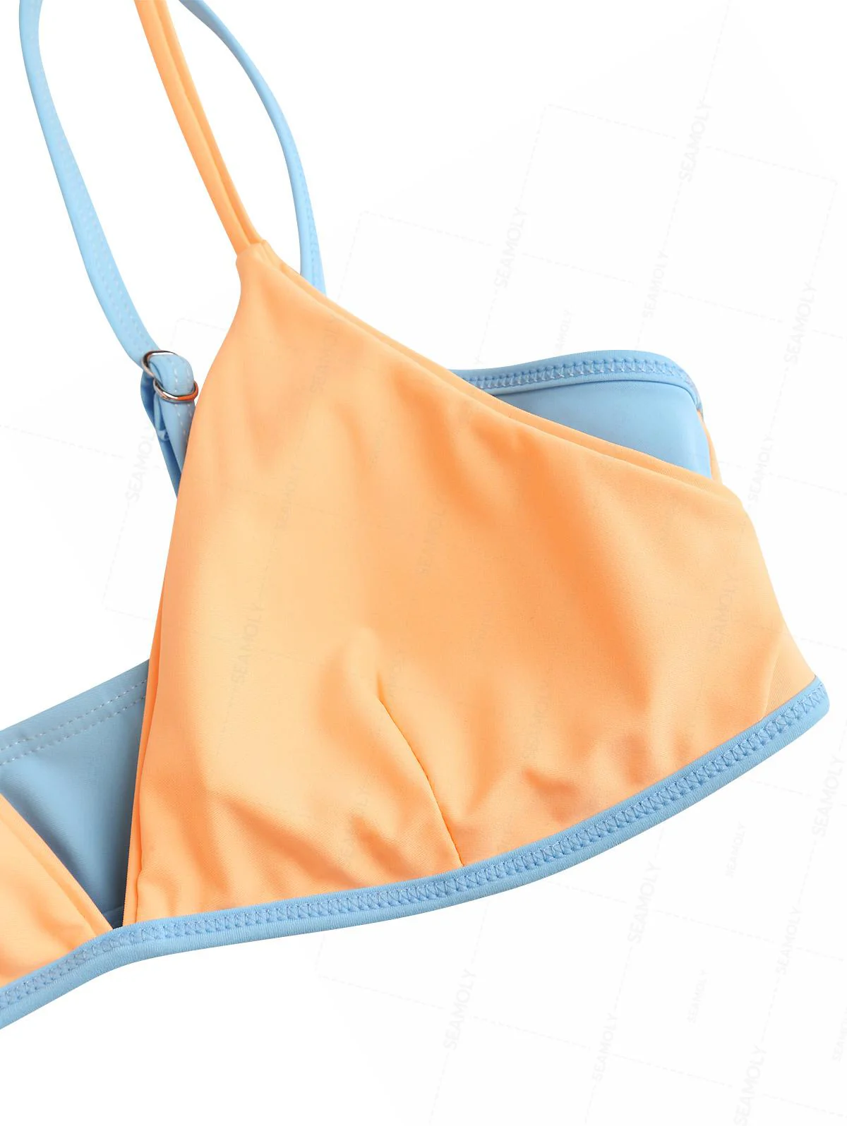 Seamolly Colorblock Zweifarbiger Bikini mit Bindebändern an der Seite, doppellagig - Image 4