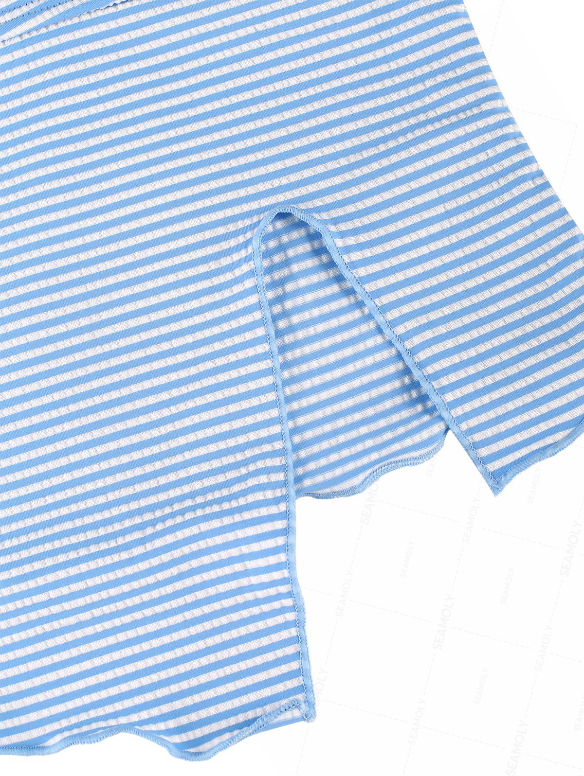 Seamolly Tankini-Set mit Streifen, asymmetrischem Saum, Schlitz, Schleife, Dekor und fester Bindung an der Seite - Image 4