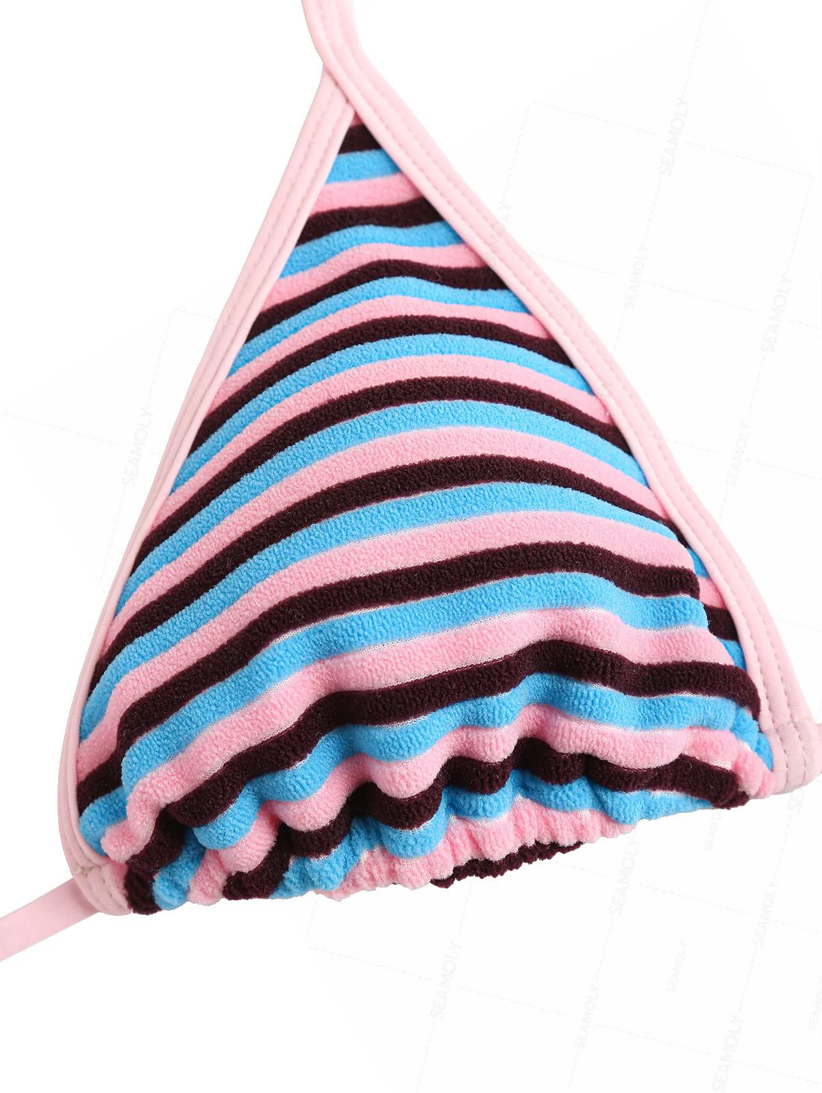 Seamolly Frottee-Bikini-Set mit Streifen und kontrastierender Einfassung, frechen Boyshorts - Image 3